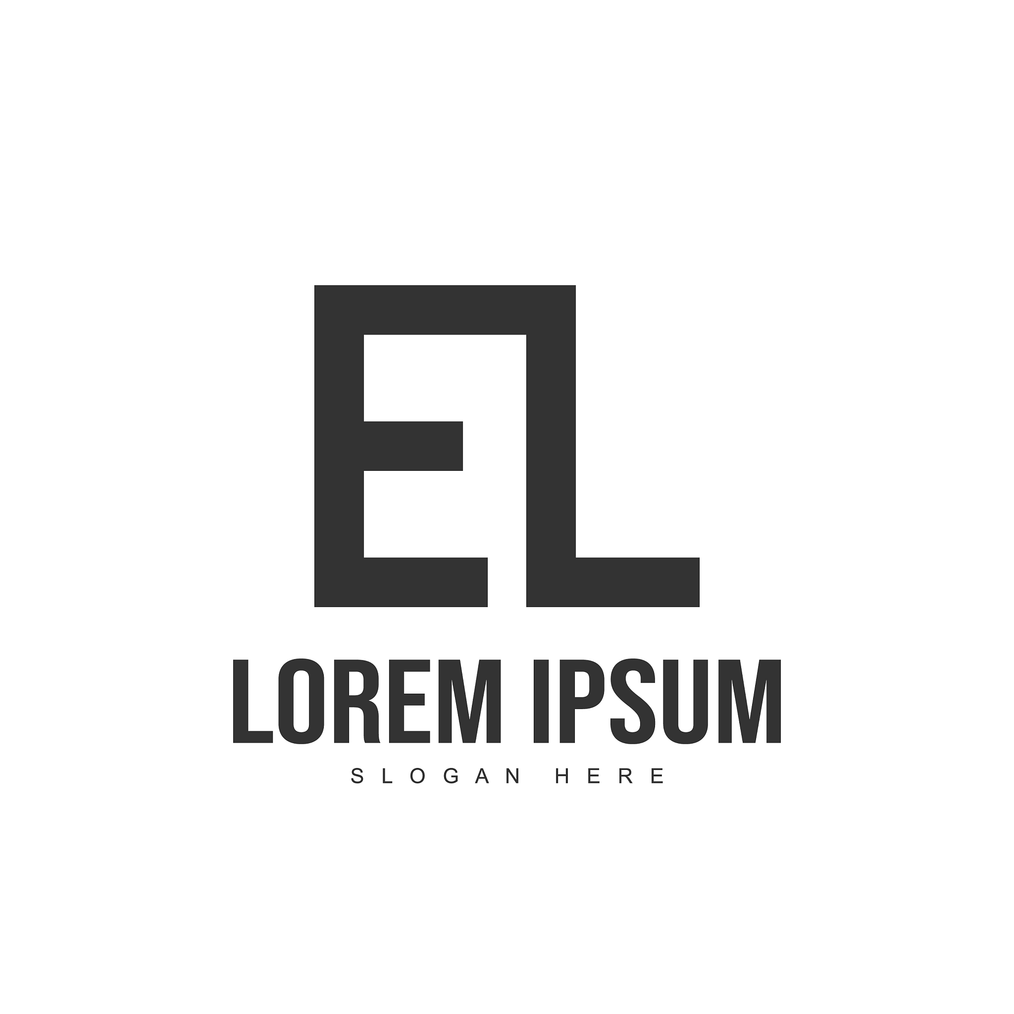 el letter logo design initial letter logo template