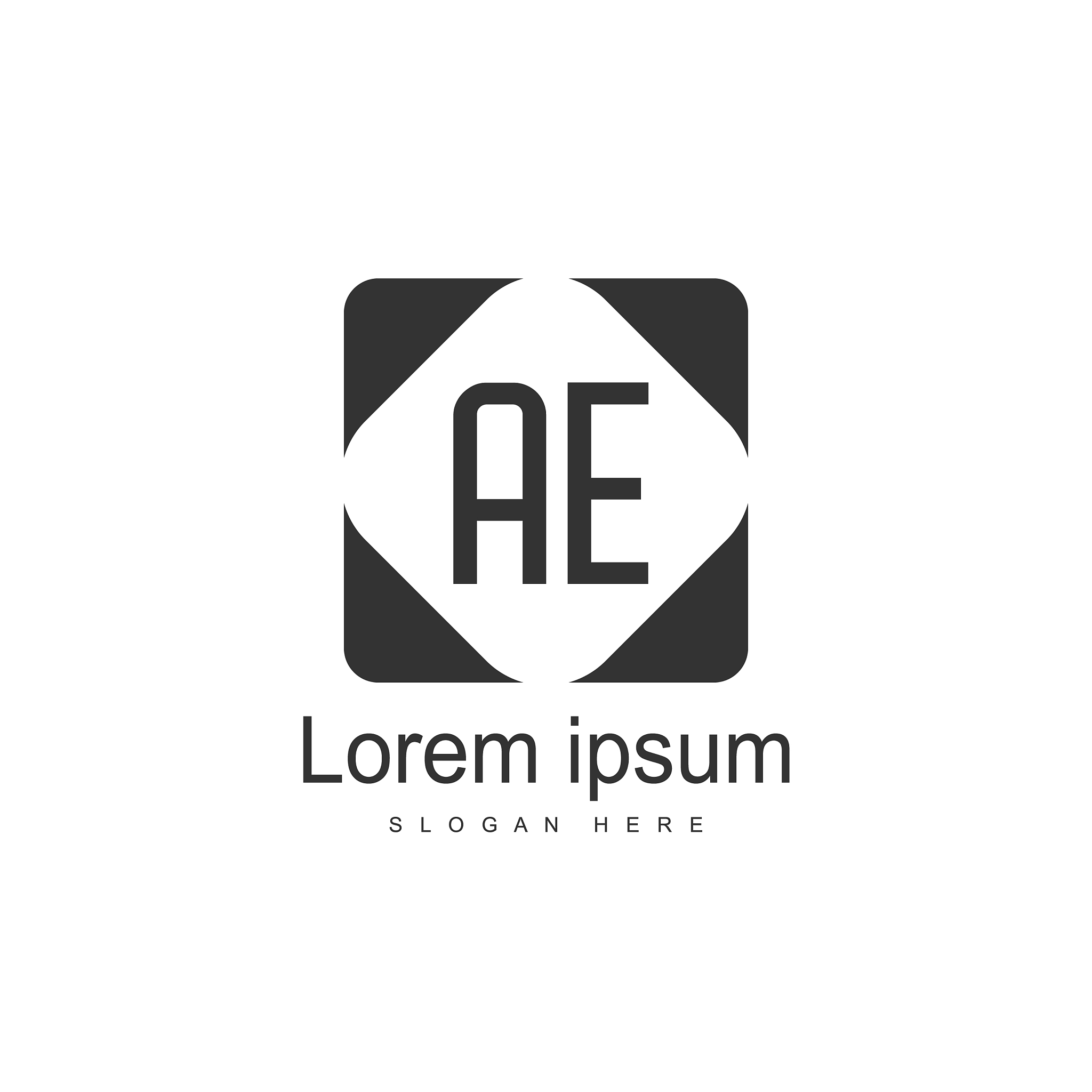 initial letter ae logo template design