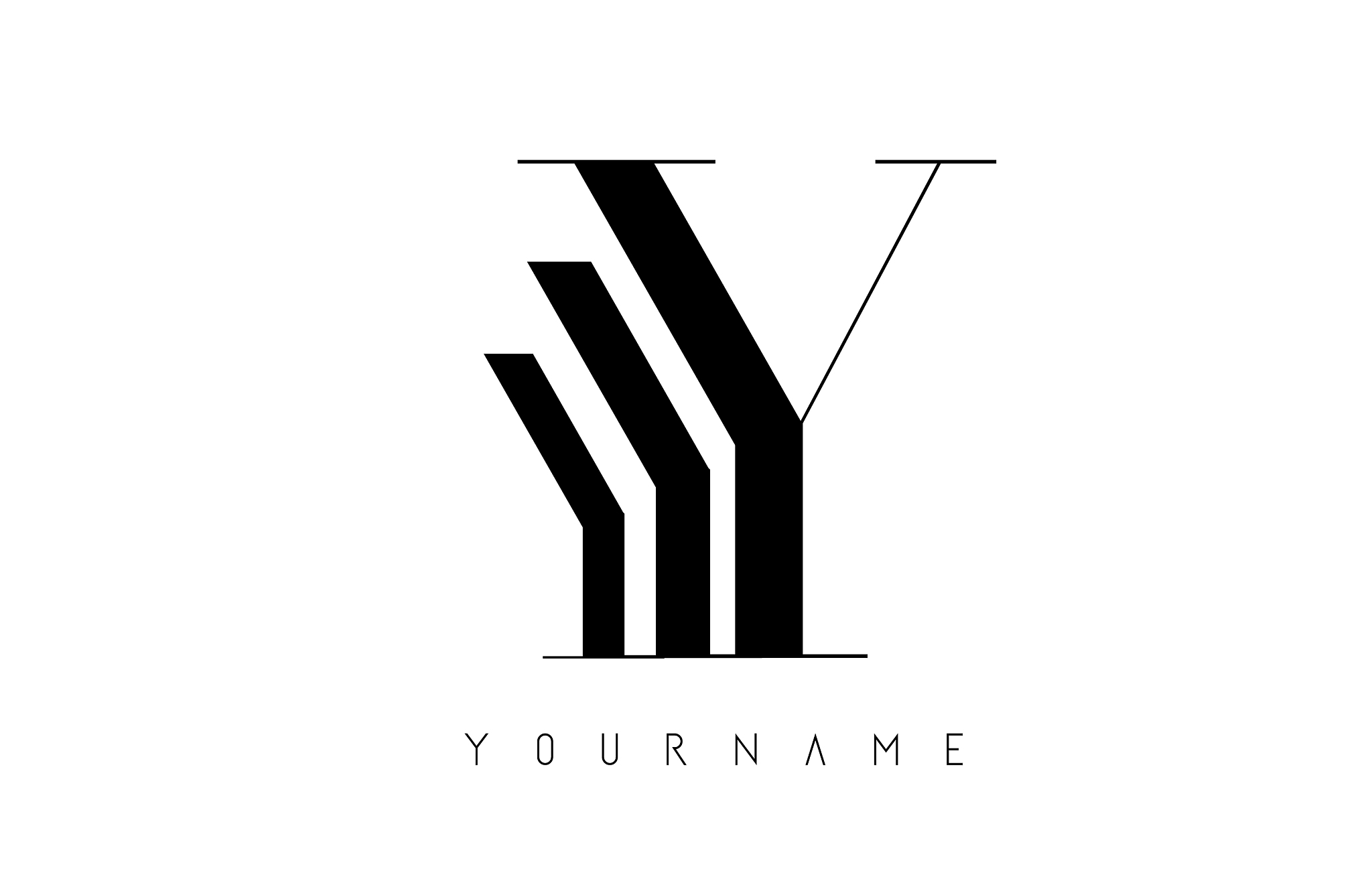 y letter logo with graphic elegant black lines
