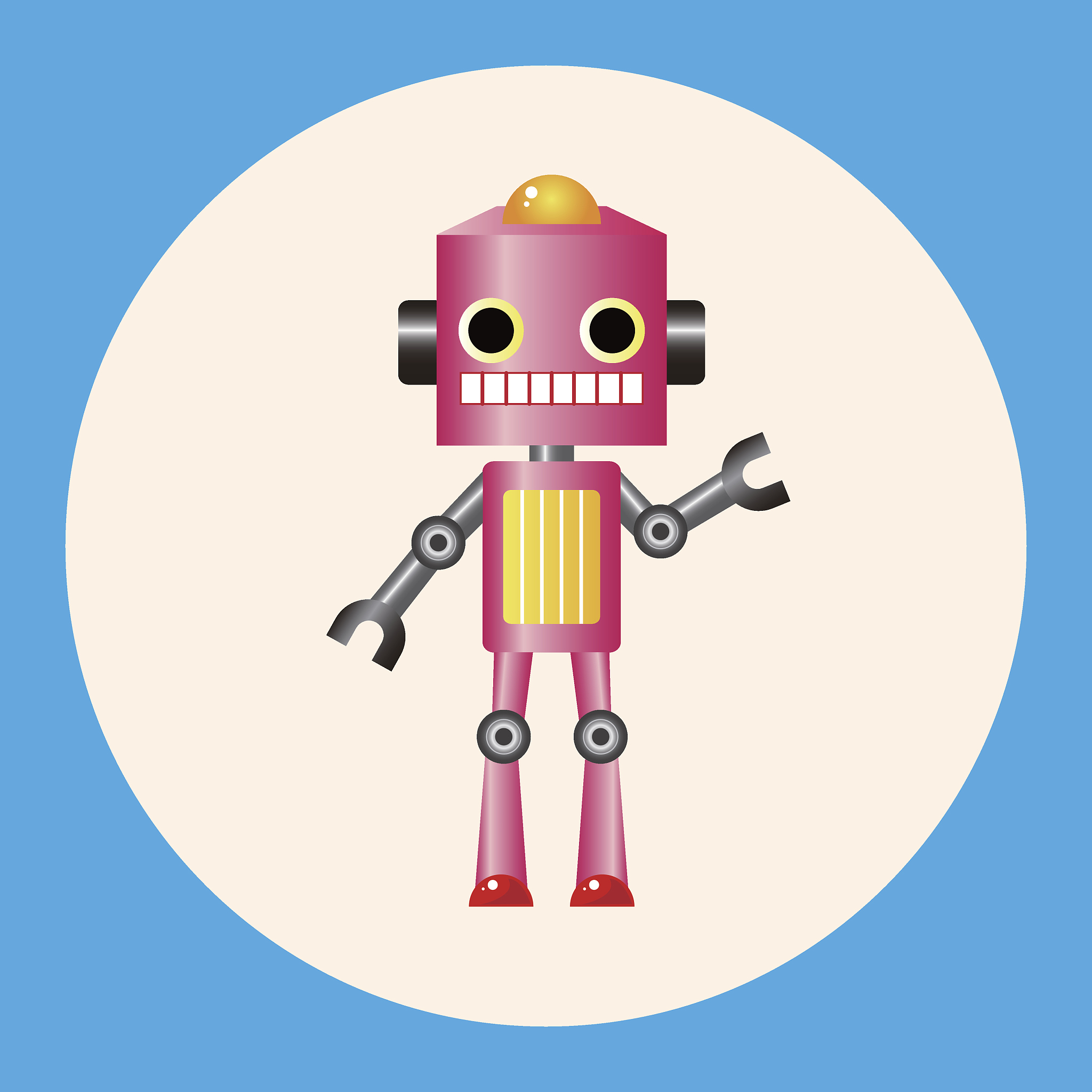 robot cartoon theme elements vector,eps
