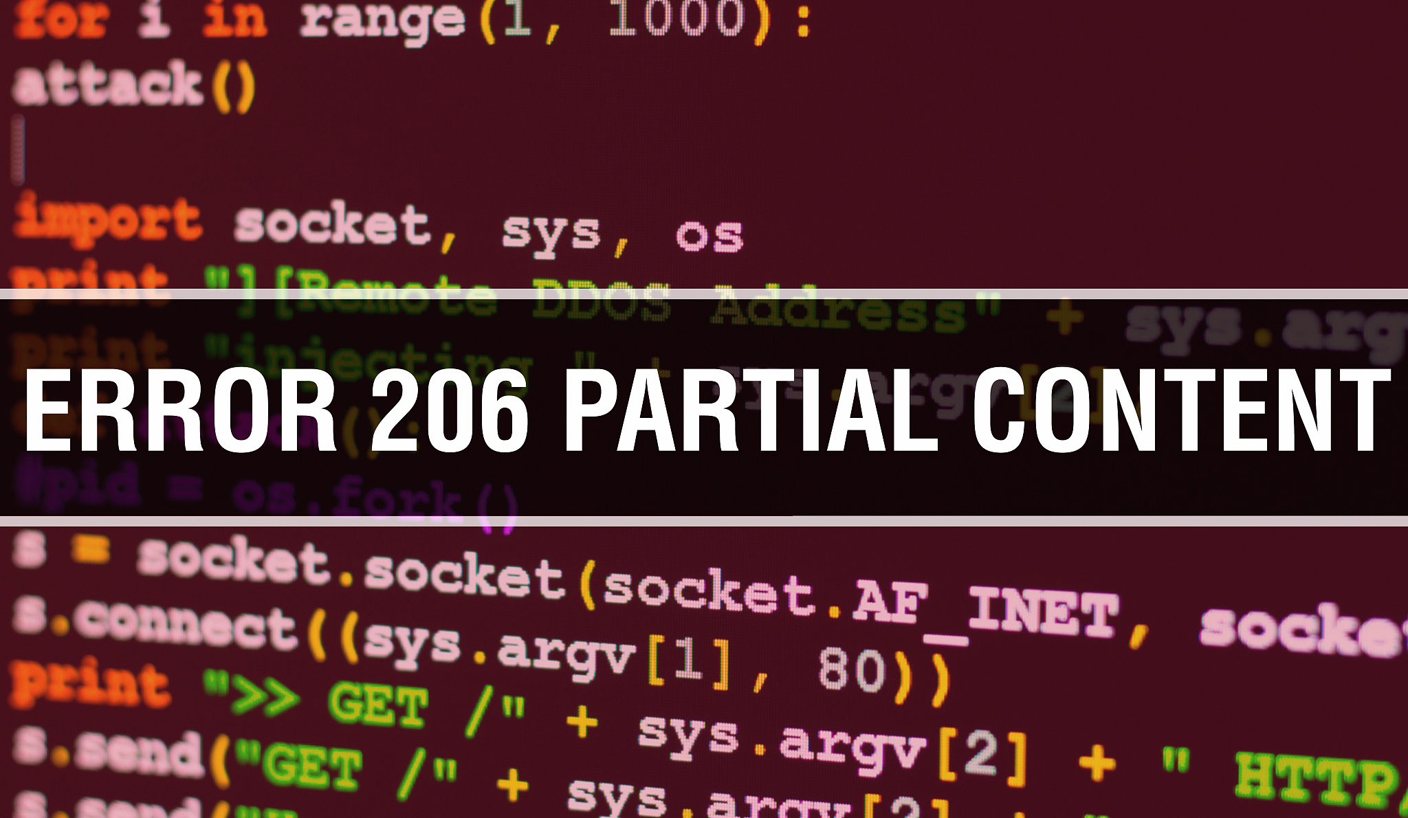 error 206partial content text written on programming code abstra
