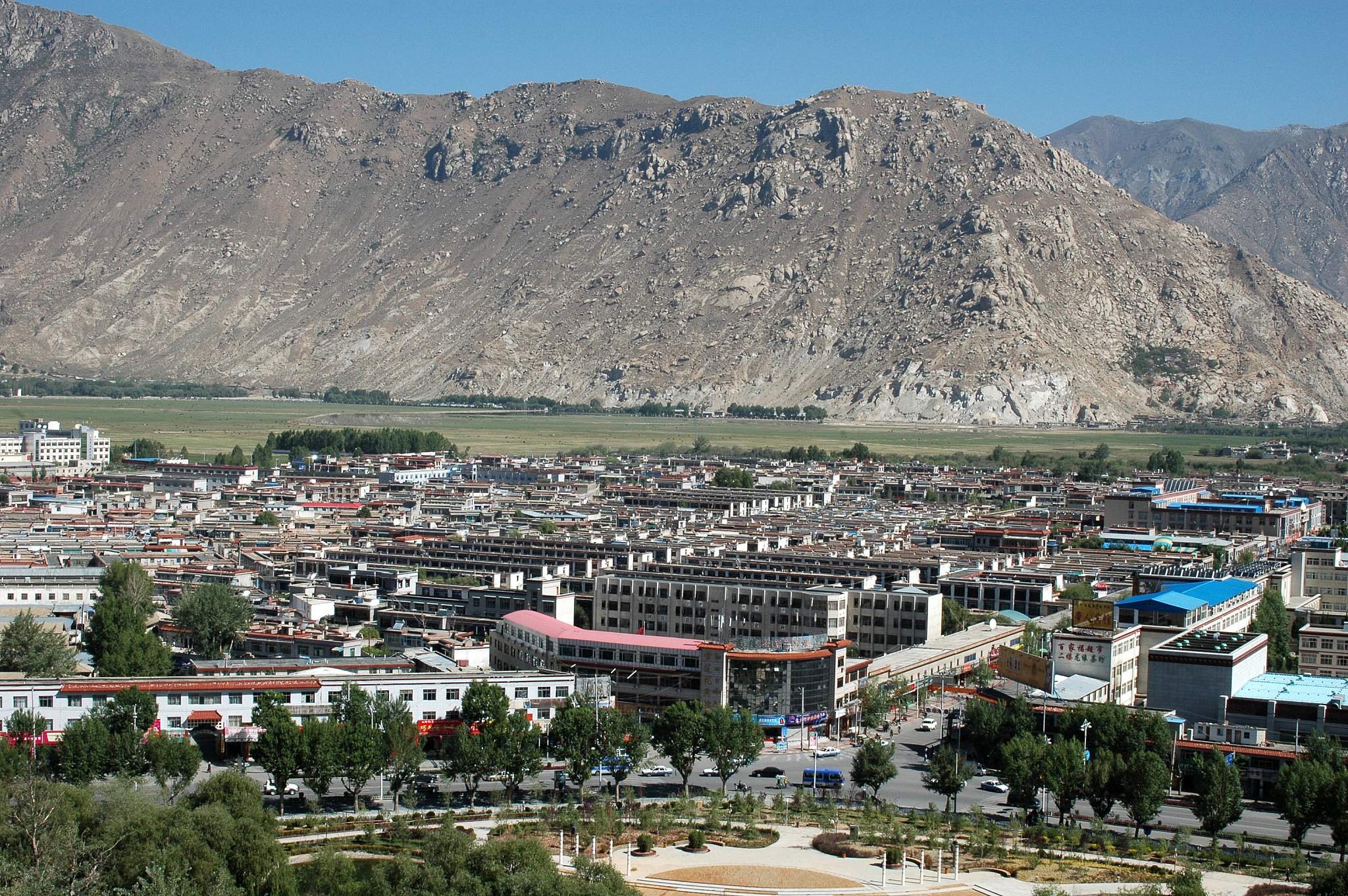 view of the city of lhasa in tibet, china
