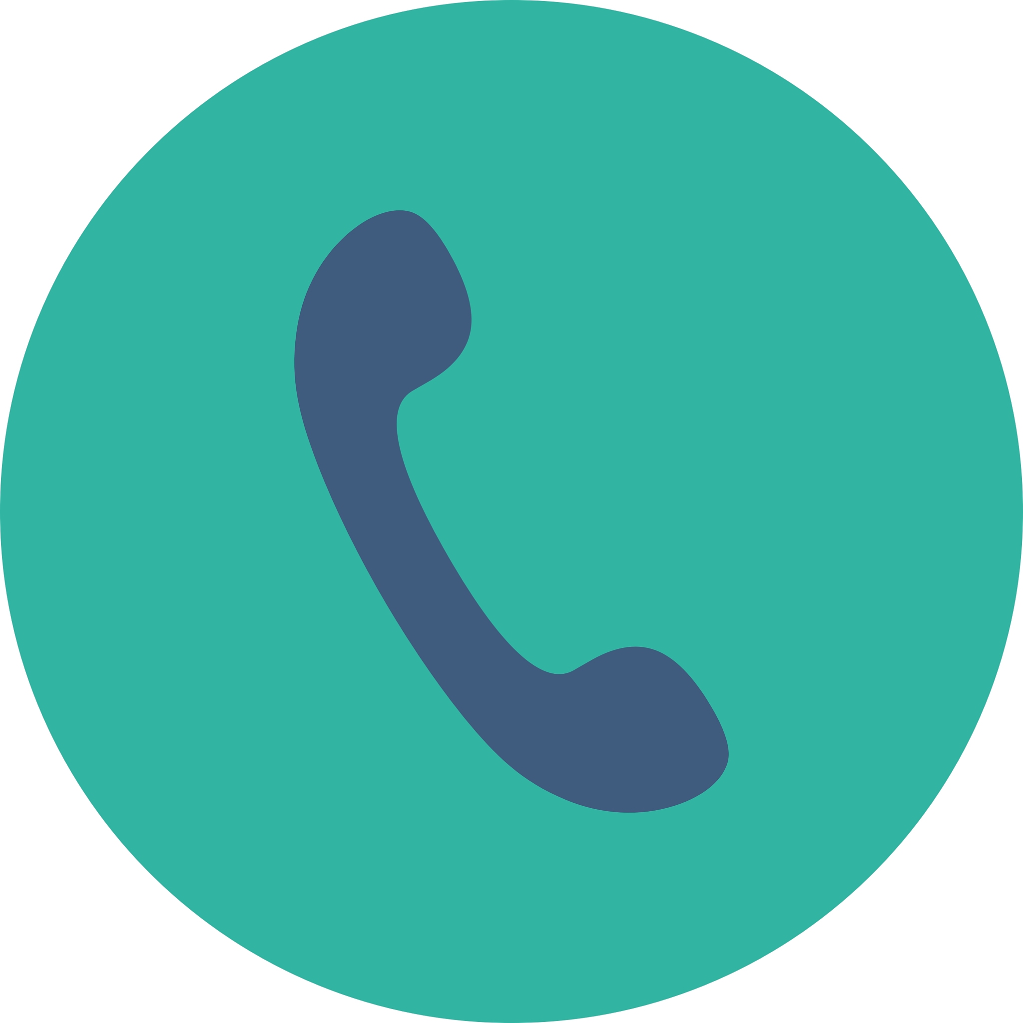 phone flat cobalt and cyan colors round button
