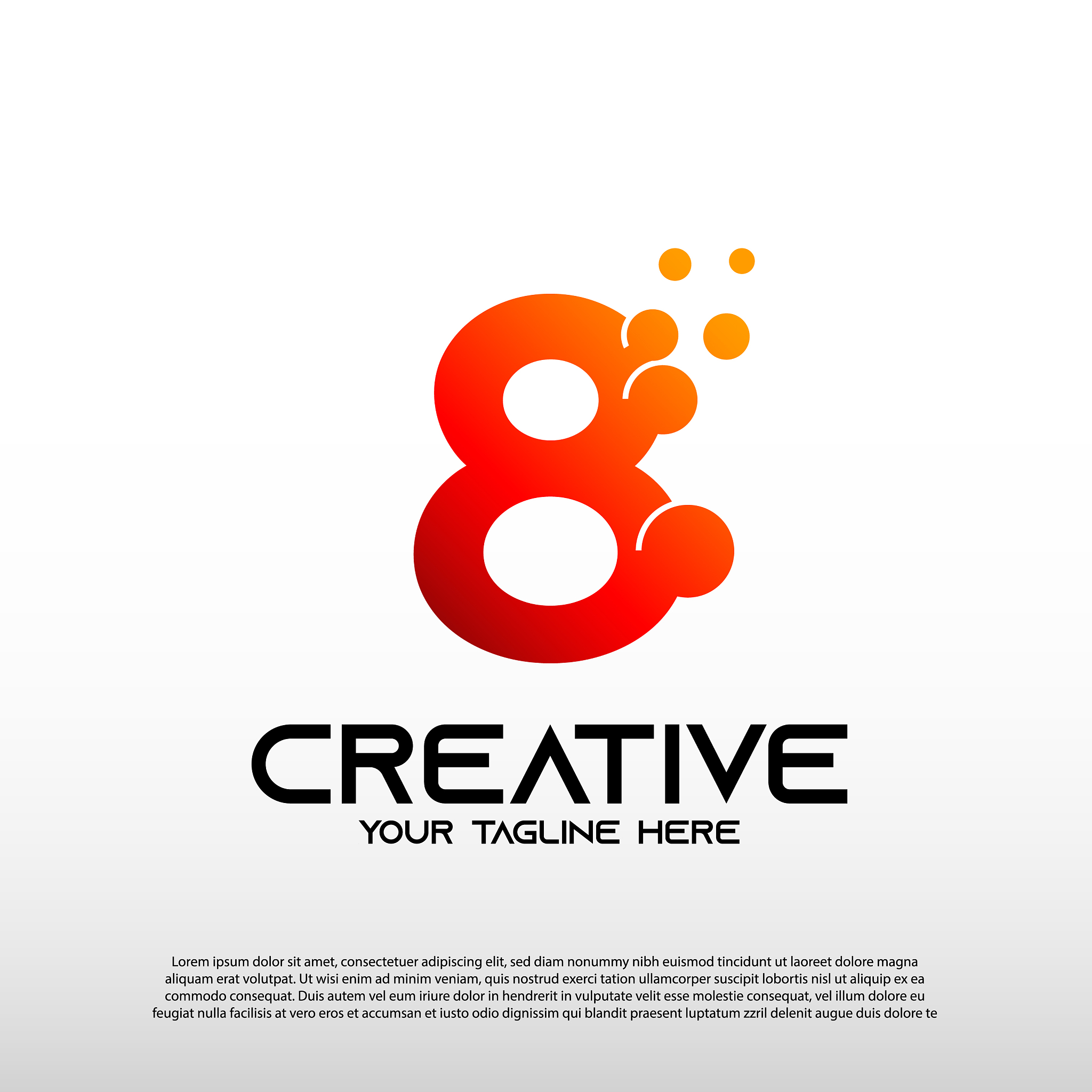 creative logo with initial number eight 8