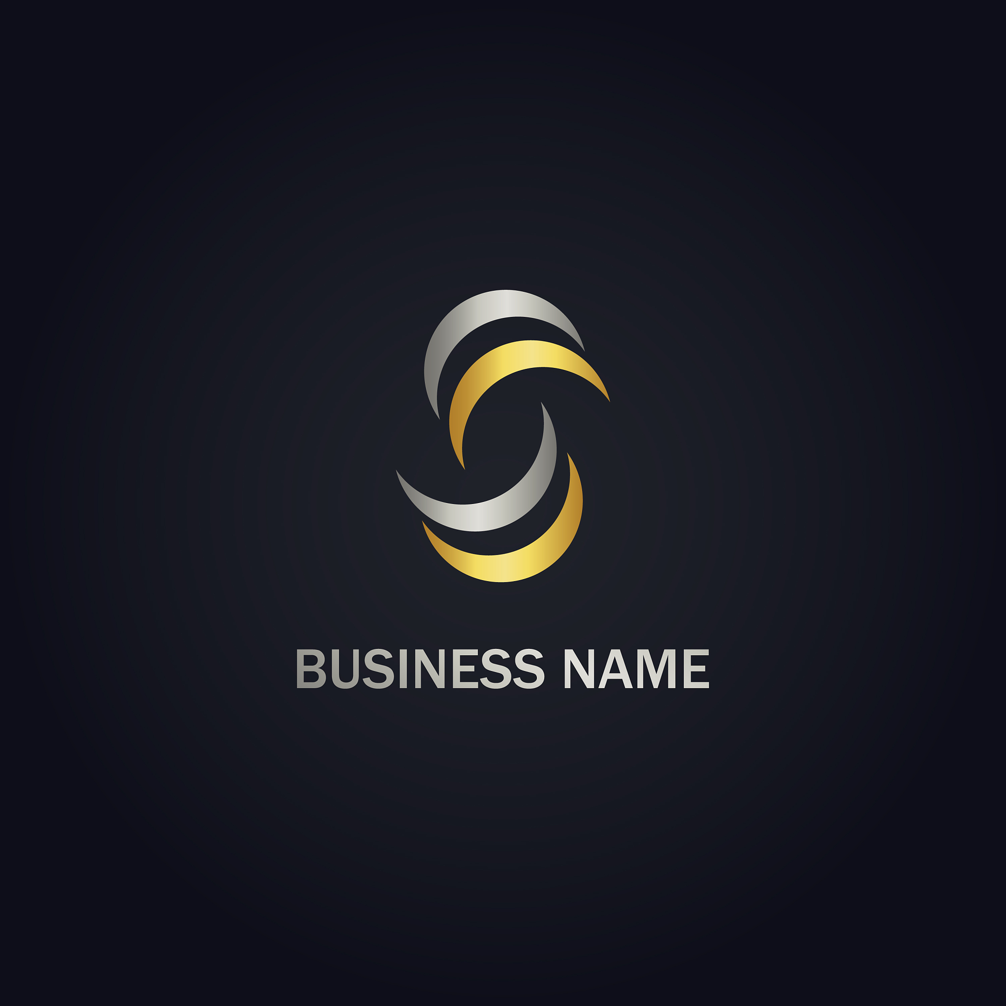 s circle initial abstract company gold logo