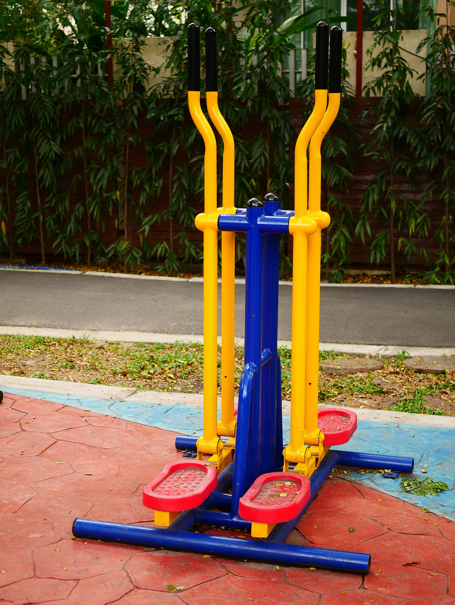 exercise equipment in a public park