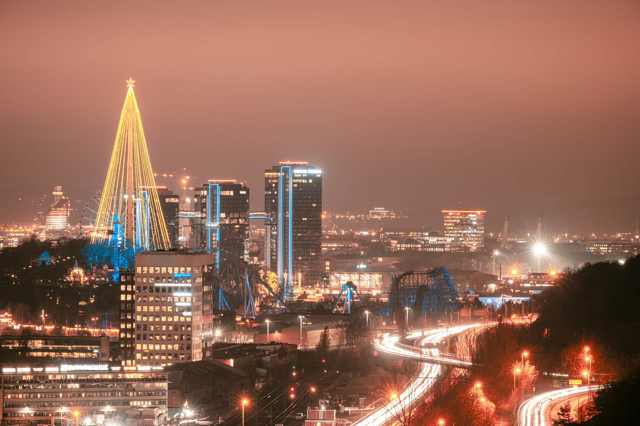 view of illuminated cityscape