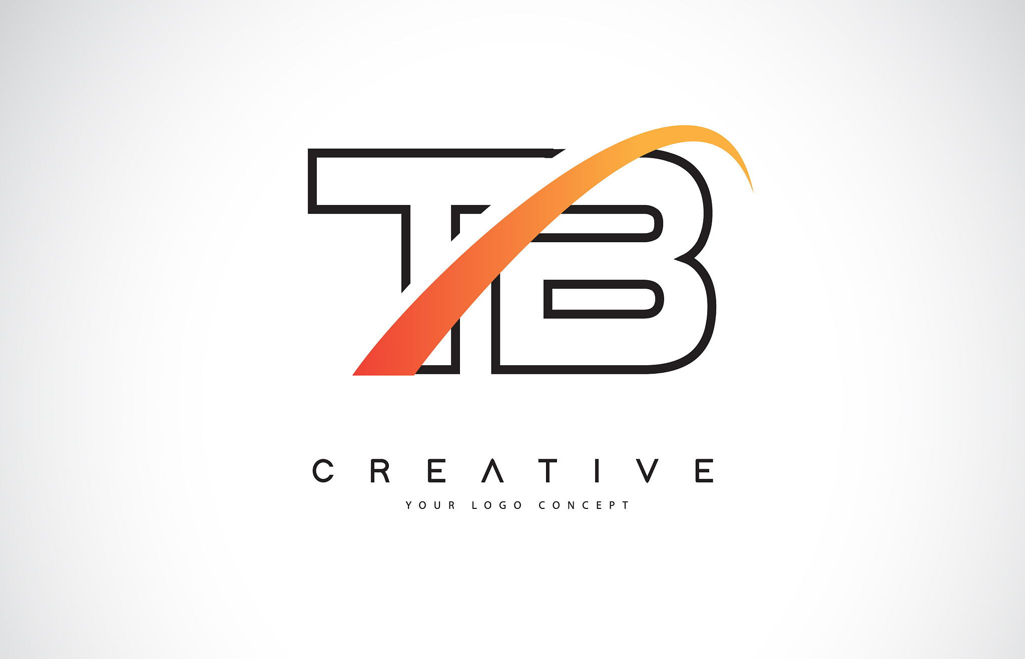 tb t b swoosh letter logo design with modern