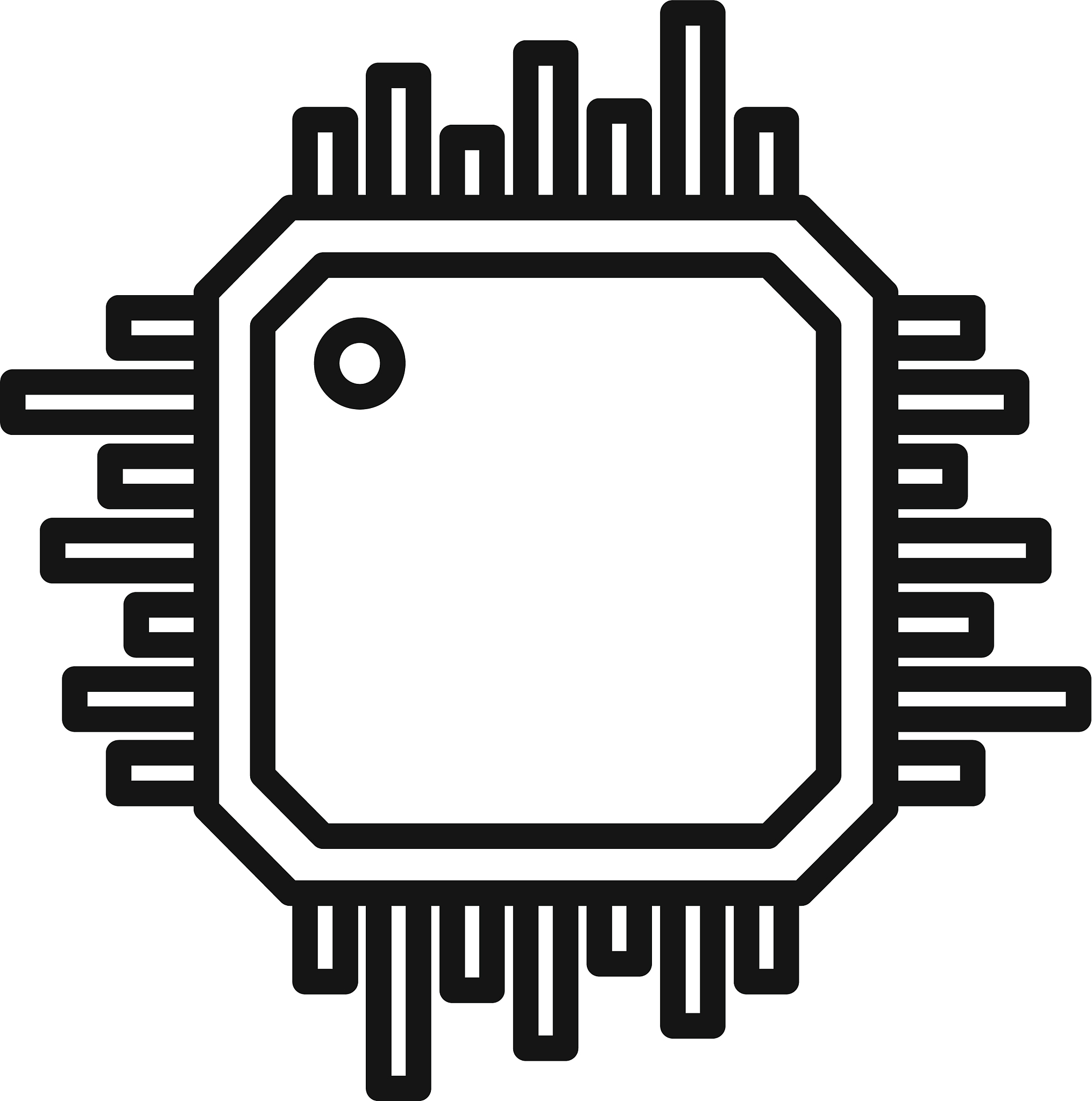 smartphone processor icon outline style