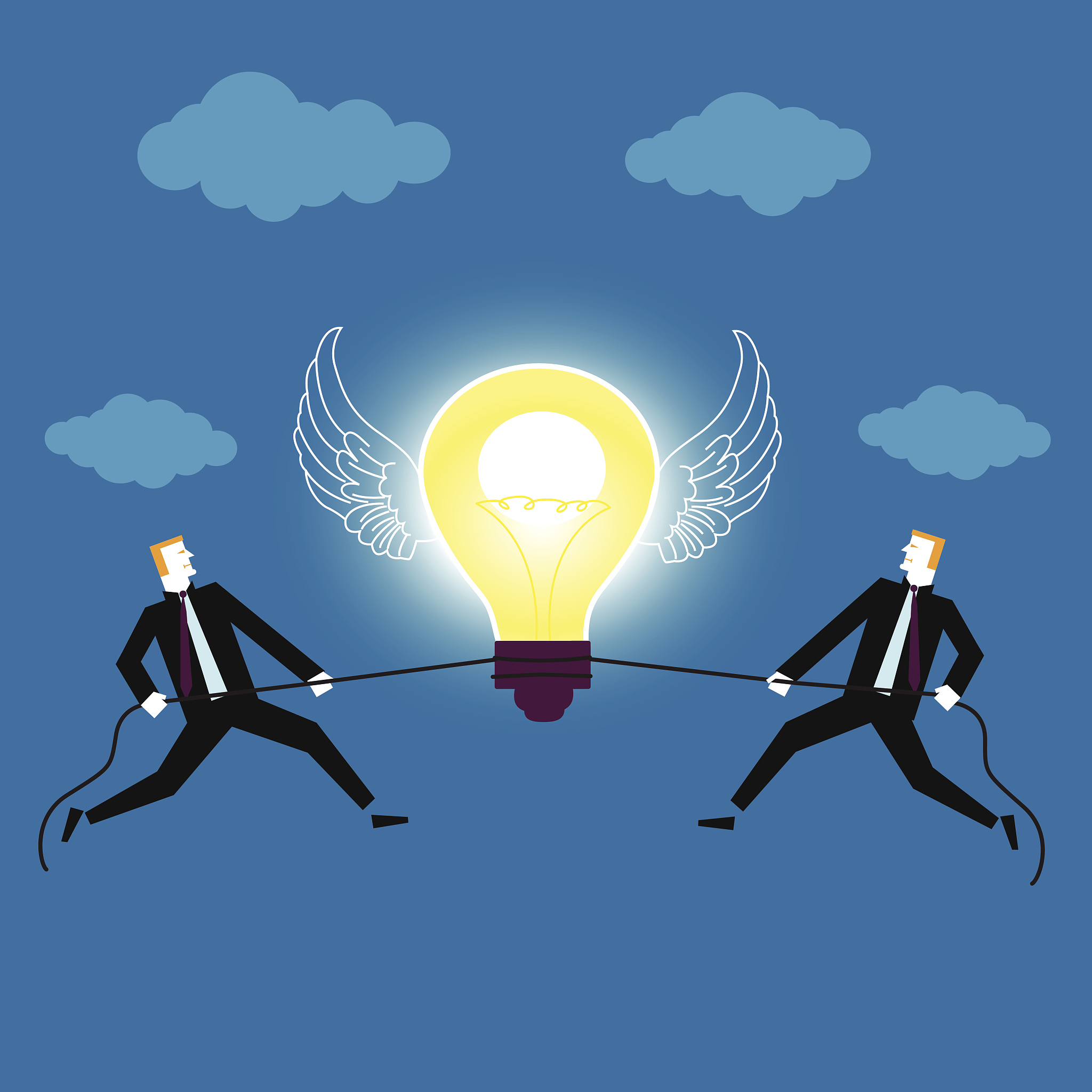 two businessman idea pulling