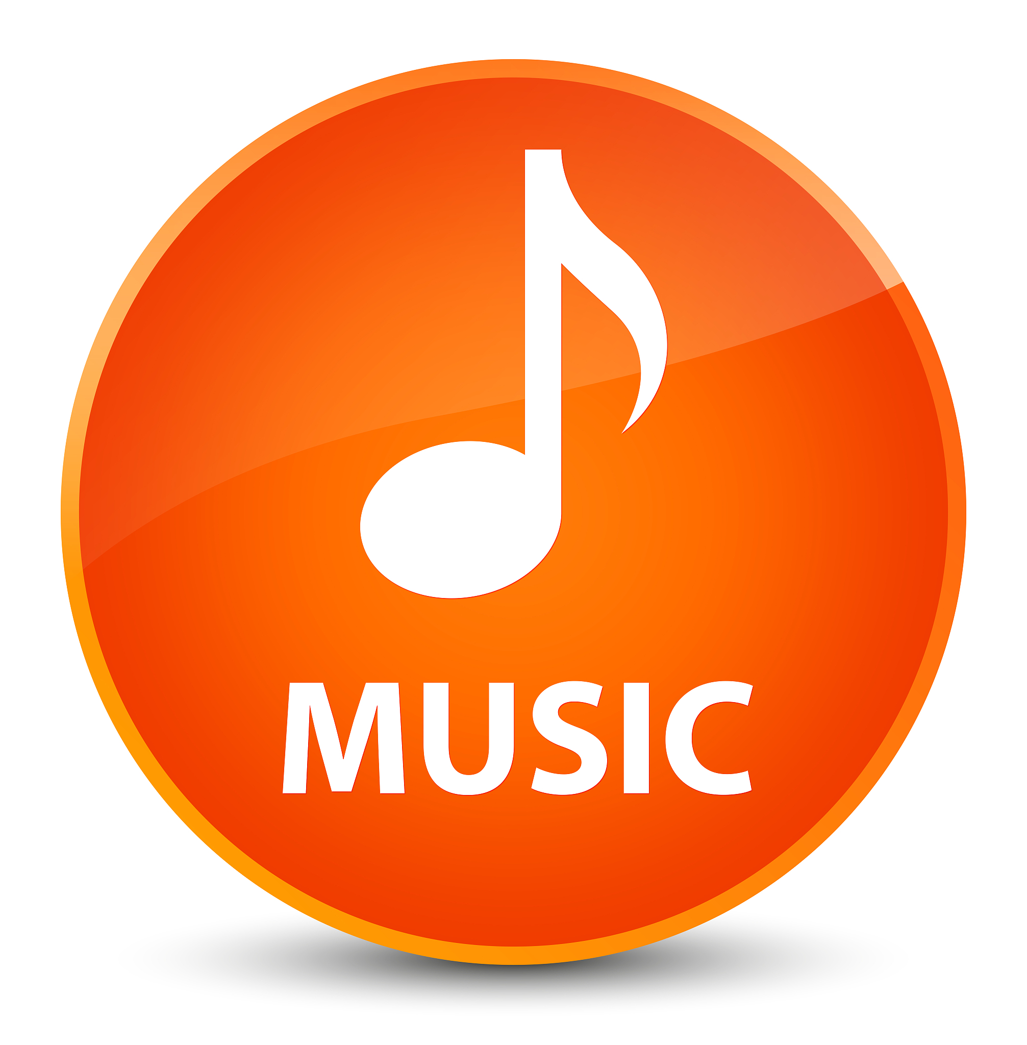 music elegant orange round button