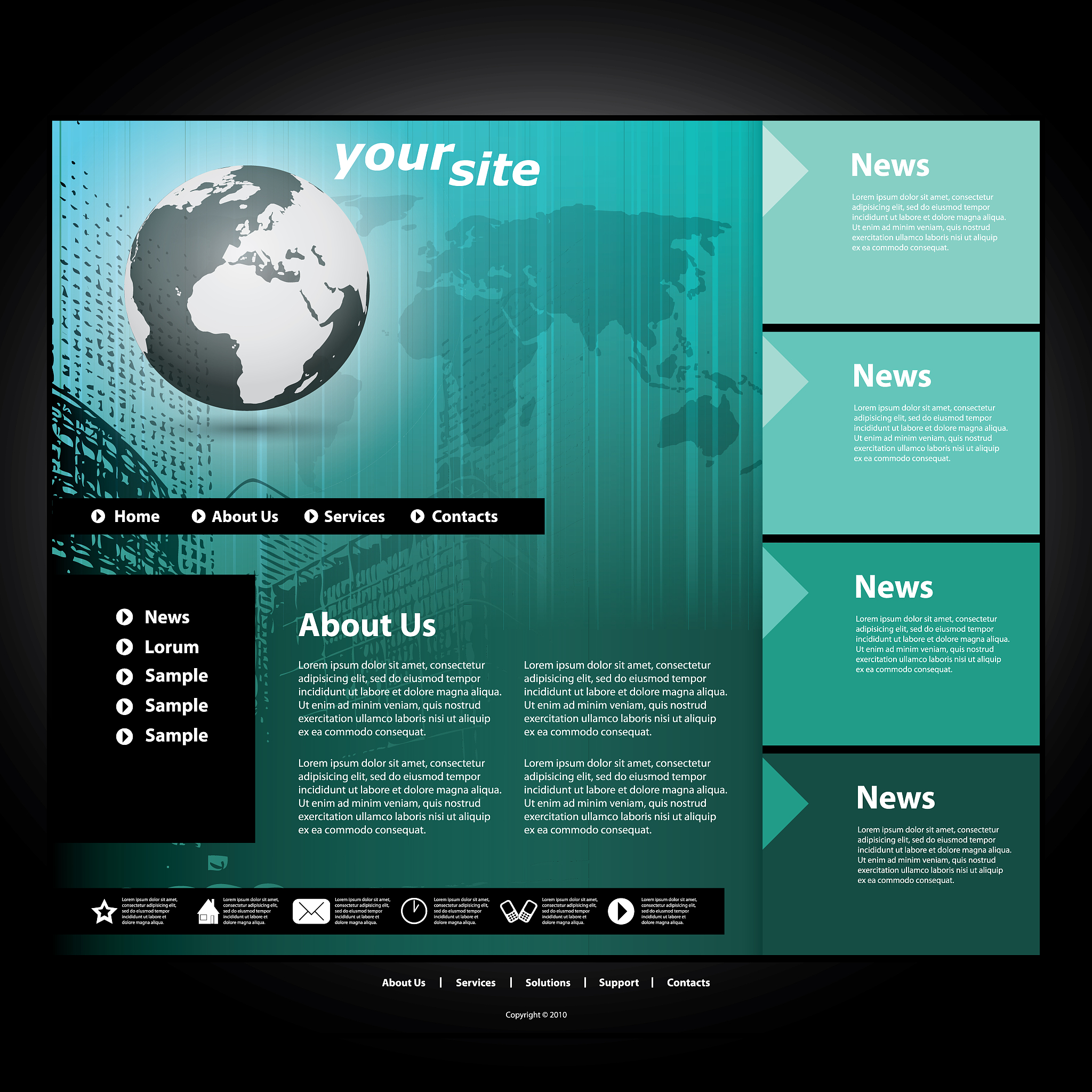 one page business website template