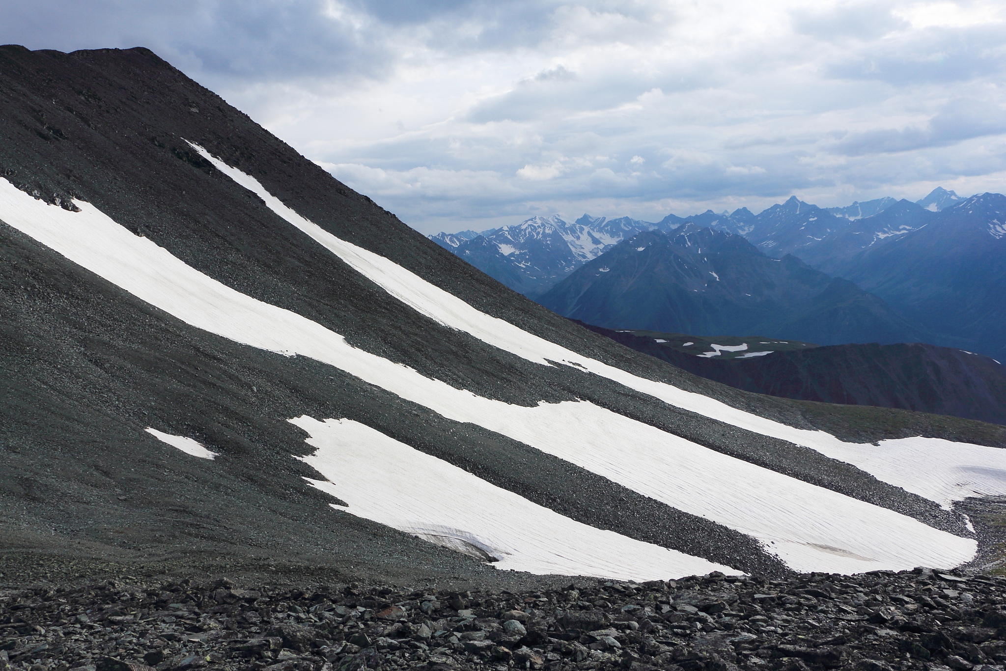 view from kara-turek pass, altai mountains, russia
