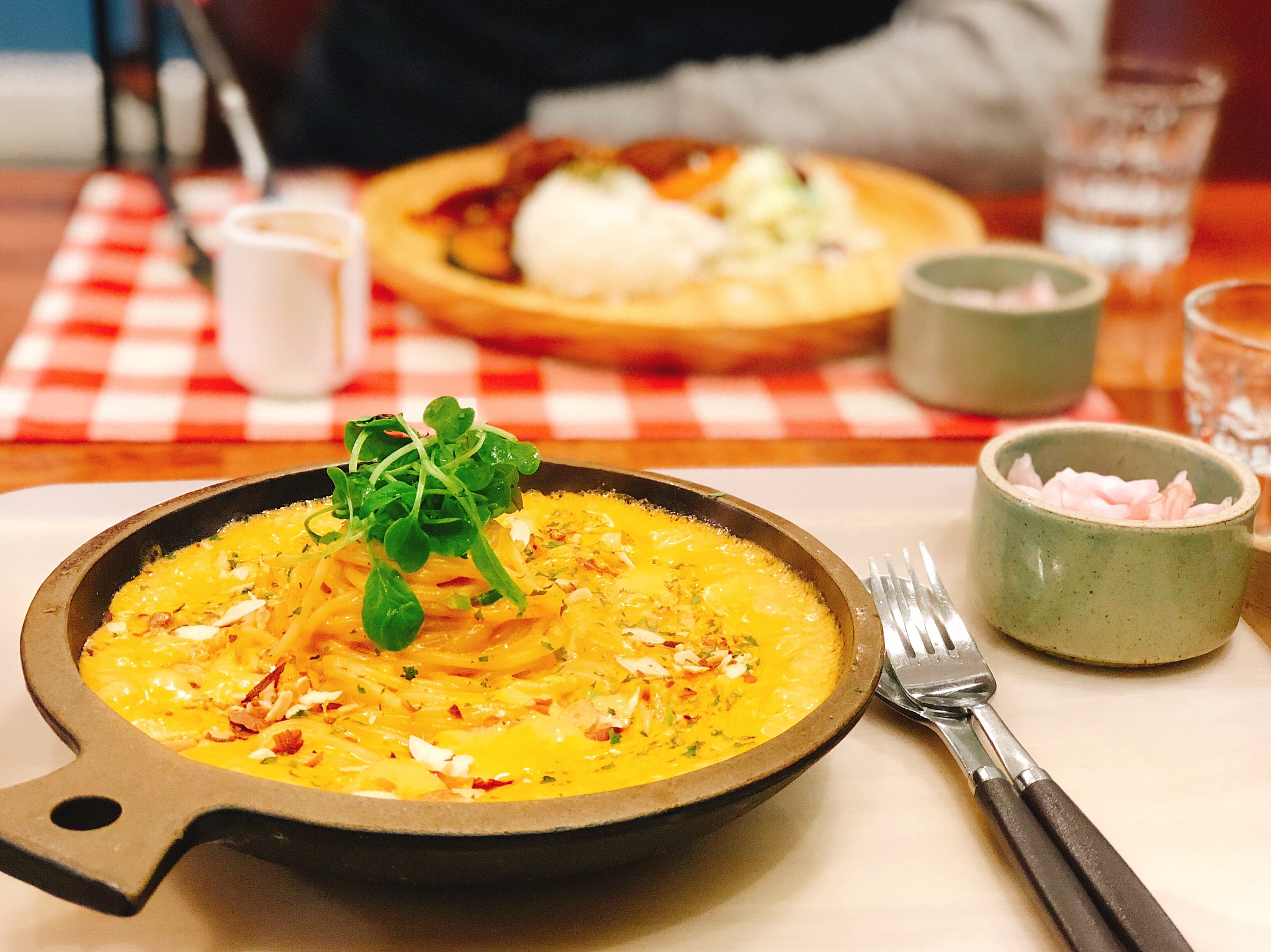 close-up of food served on table