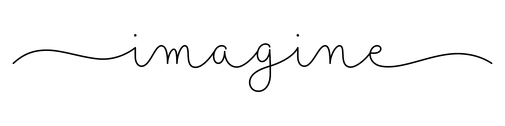 imagine black monoline calligraphy banner