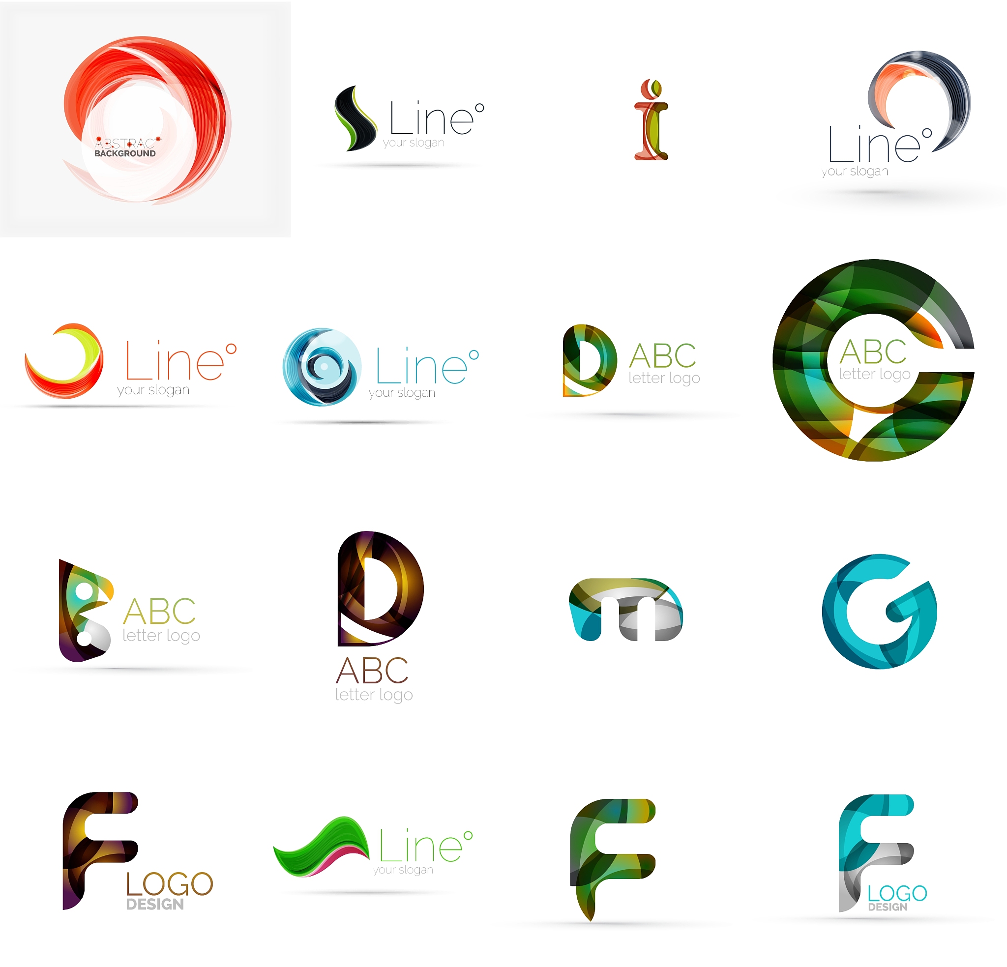 set of universal company logo ideas business icon