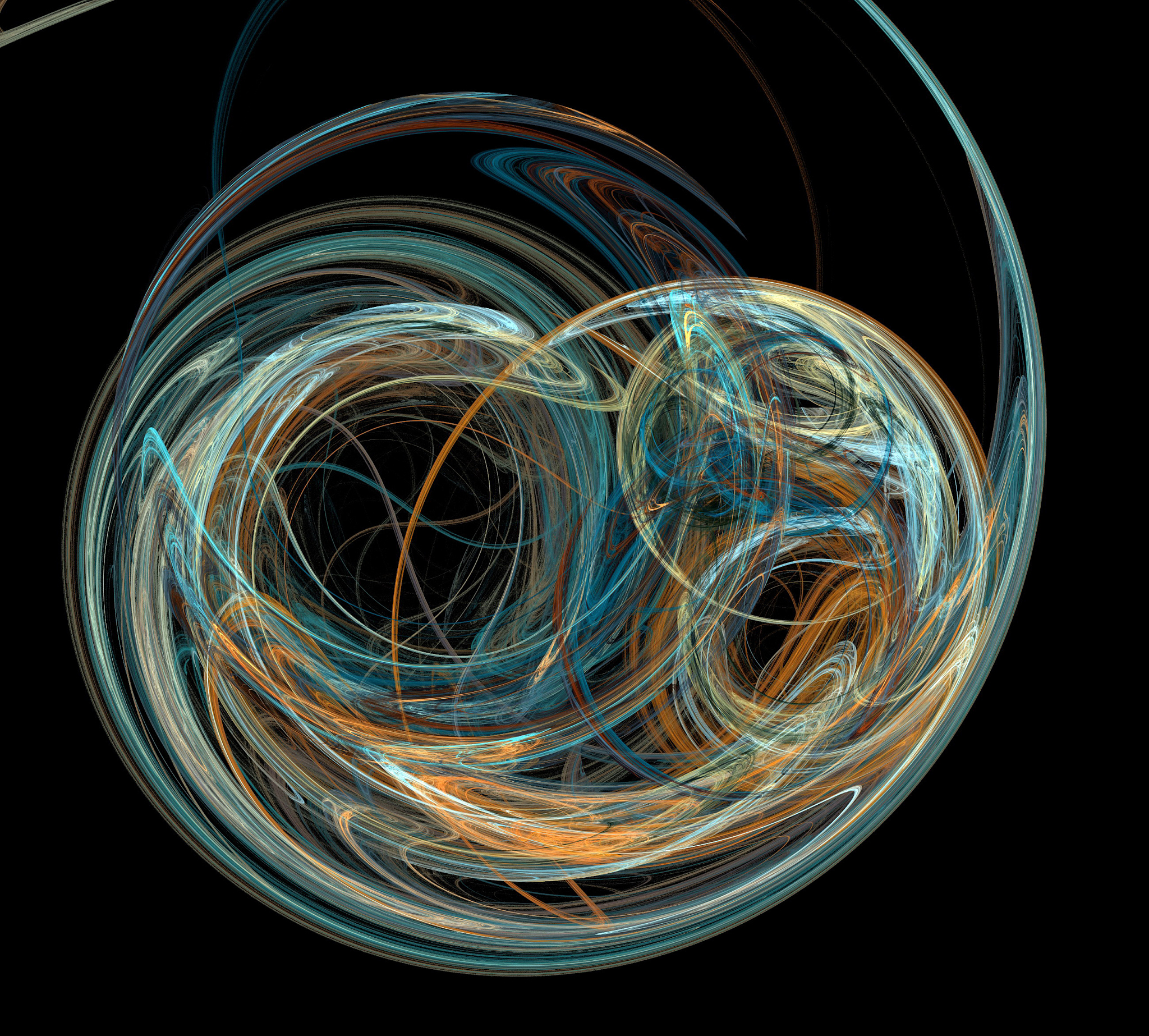 image of one digital fractal on black color