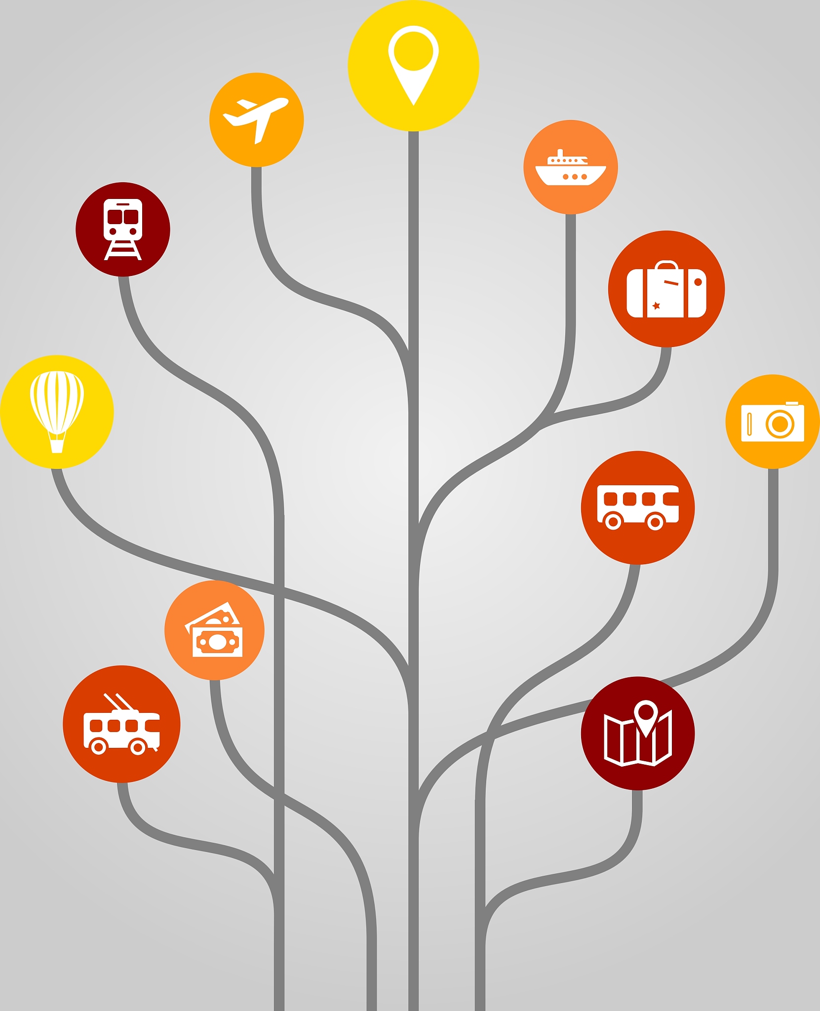 abstract icon tree tourism and travel