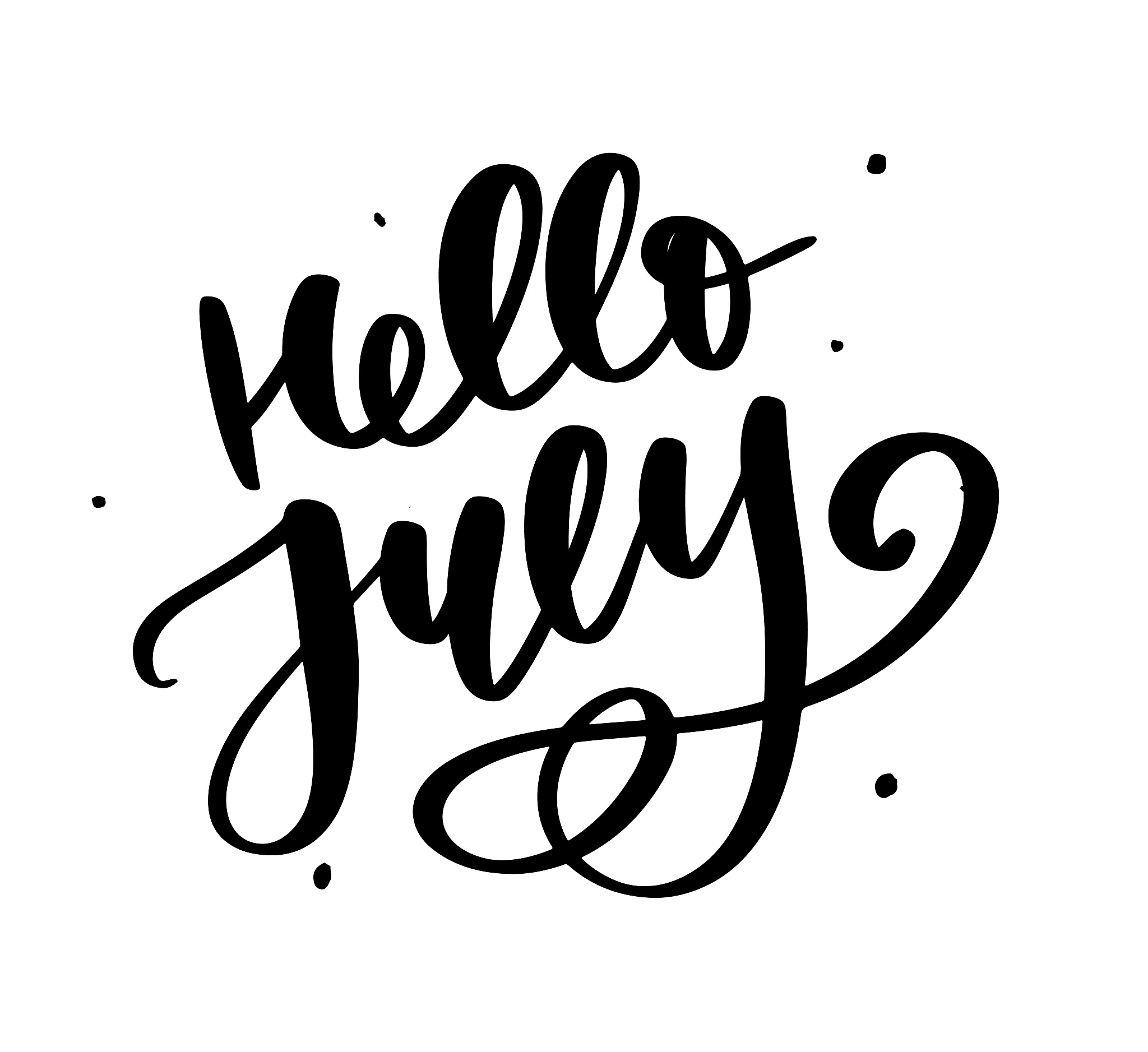 hello july lettering print. summer minimalistic illustration. is