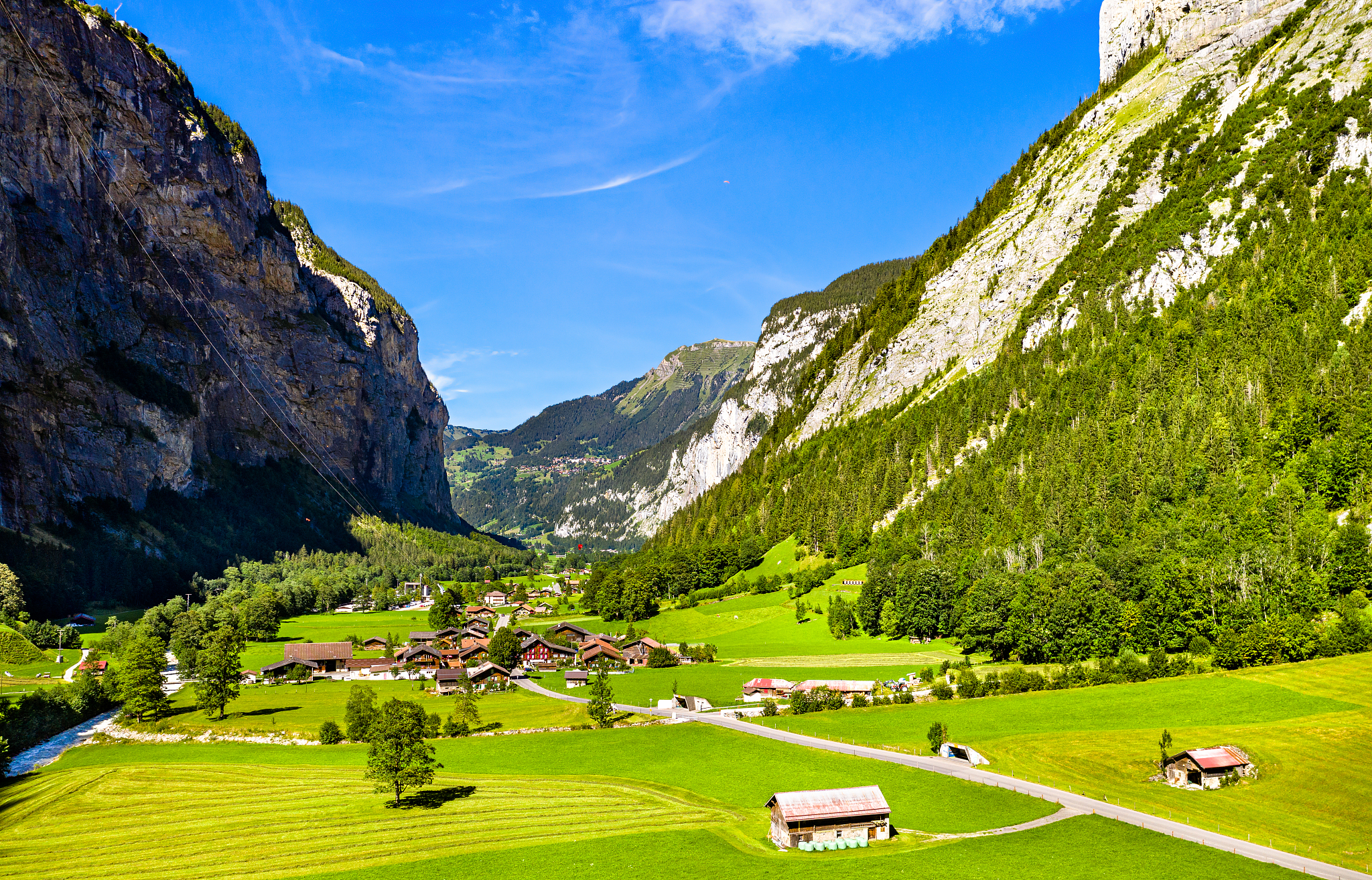 lauterbrunnen valley as seen from stechelberg, switzerland