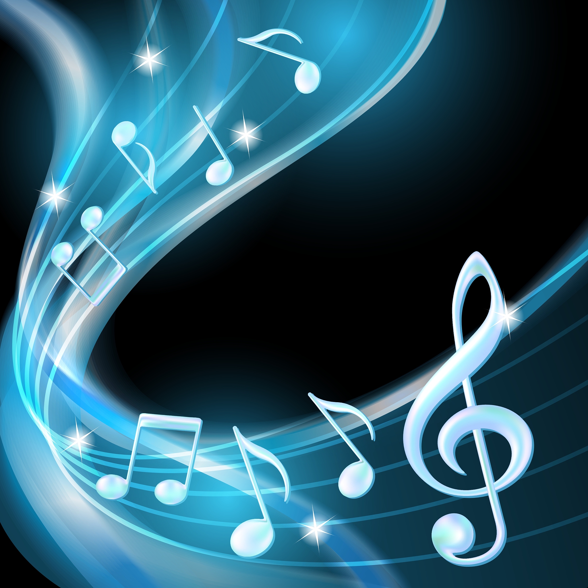 blue abstract notes music background