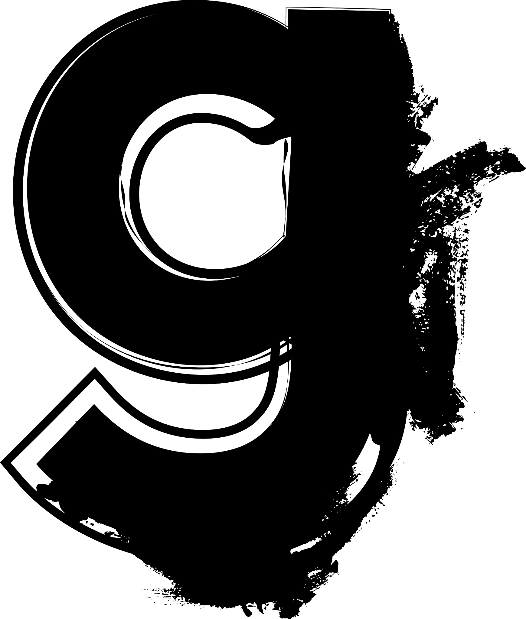 grunge font letter g