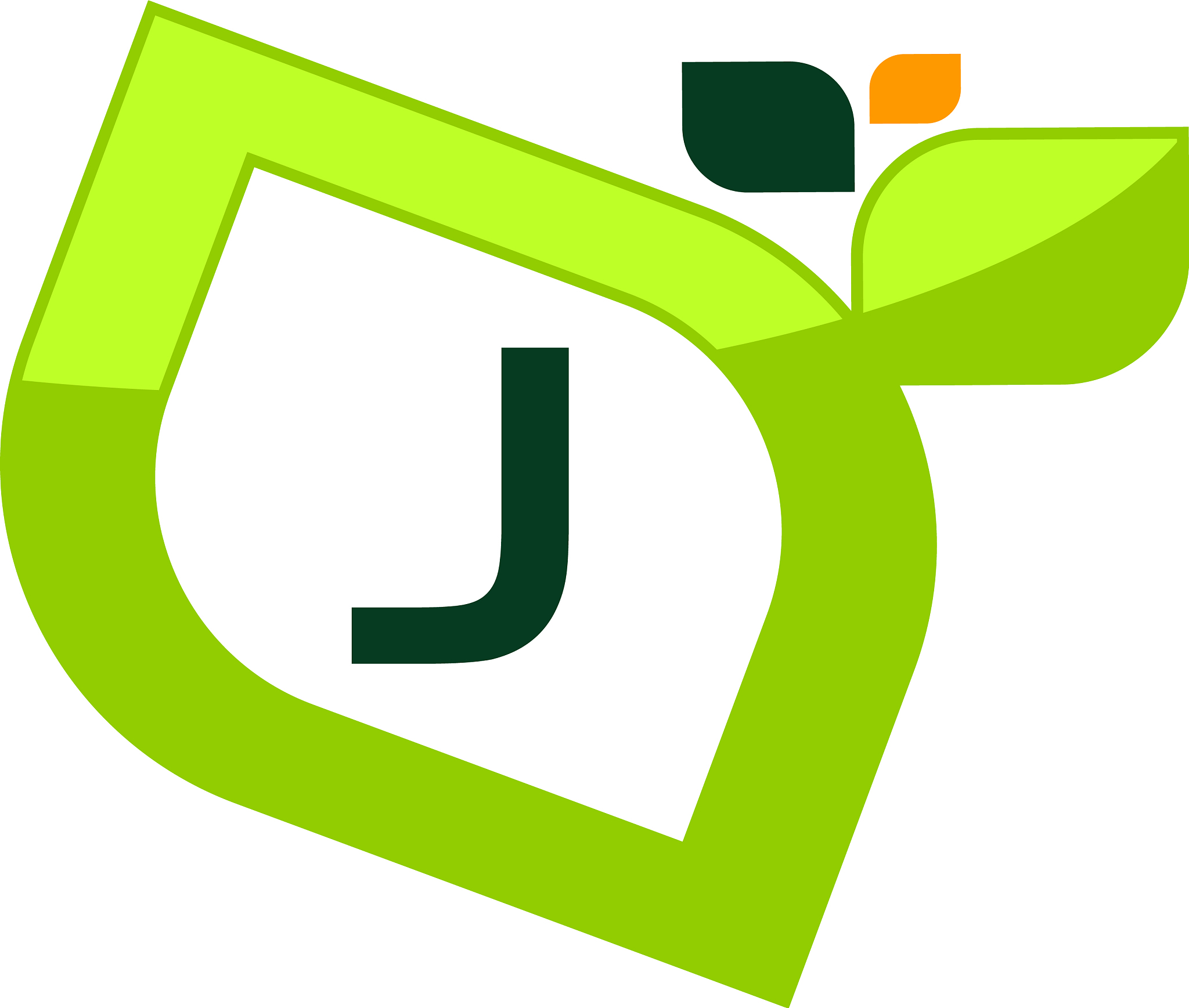 leaf initial j logo design template