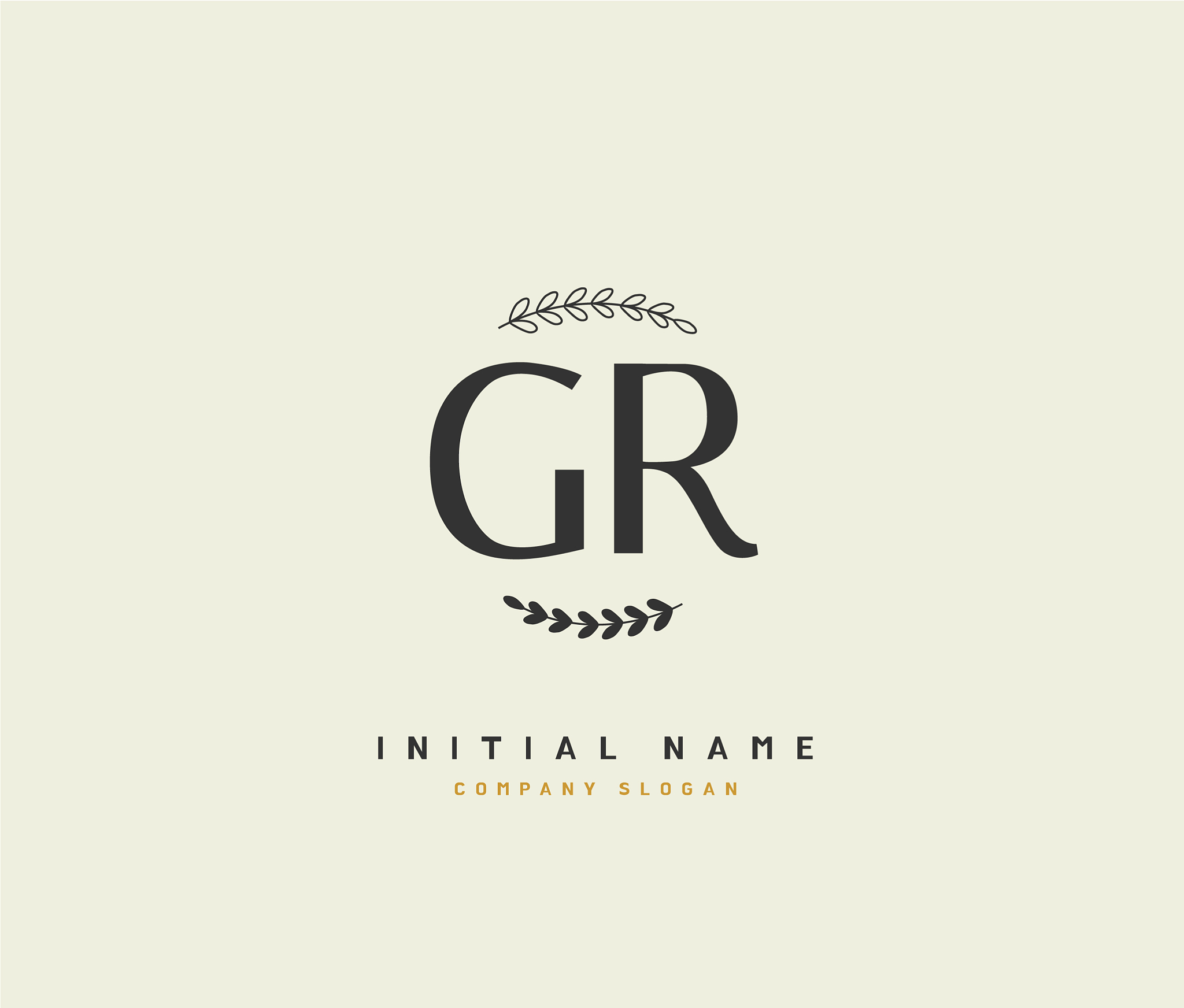 g r gr beauty initial logo handwriting logo of