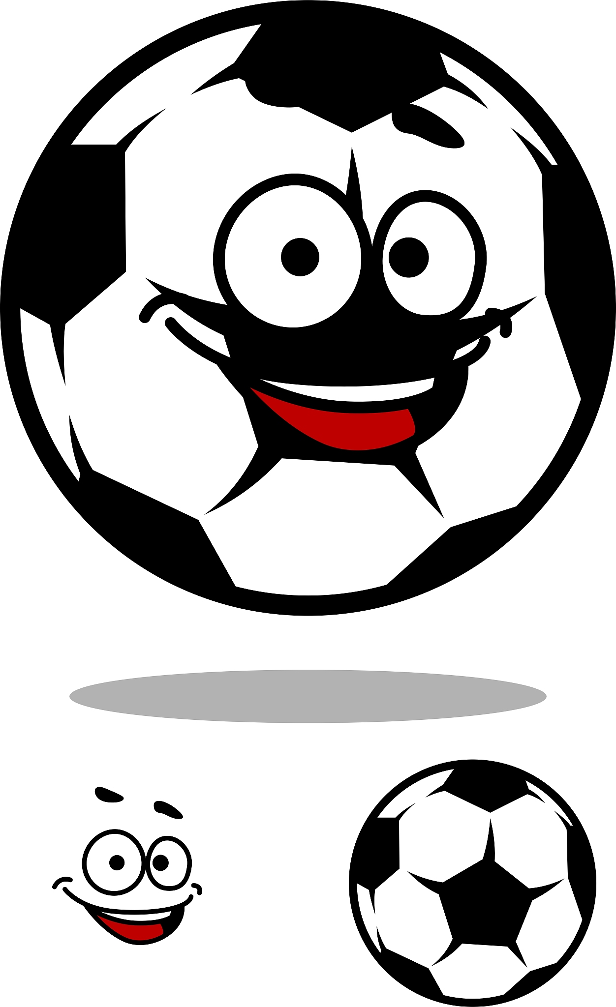 soccer ball character with happy face