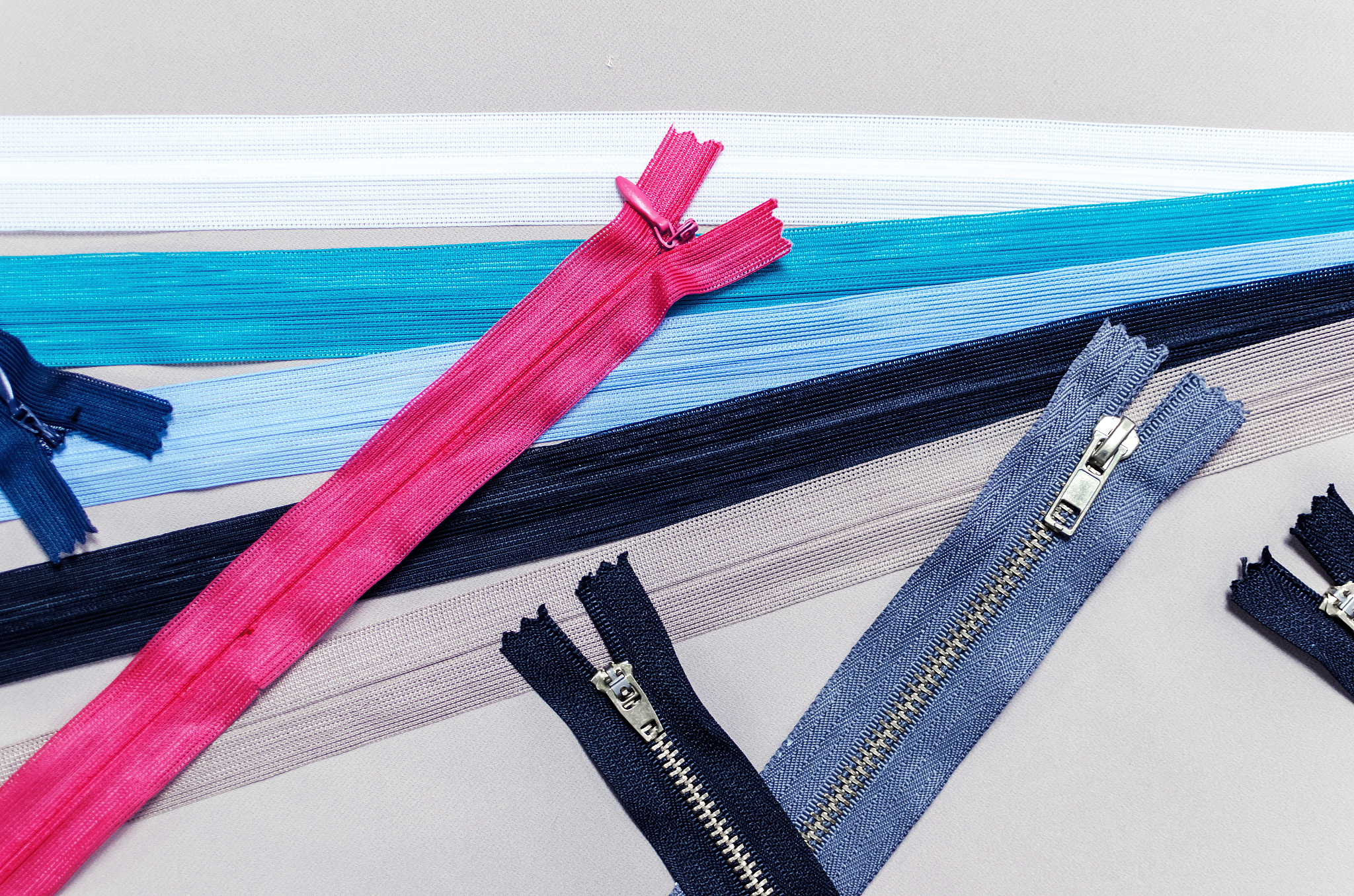 colorful zipper with a top view