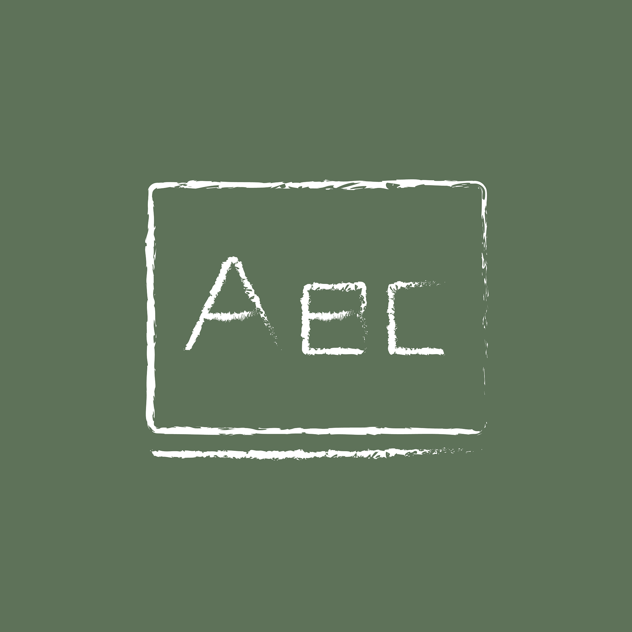letters abc on the blackboard icon drawn in chalk