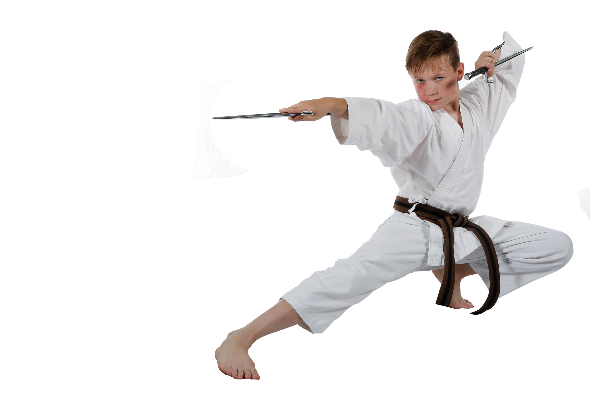 teenage boy doing martial arts