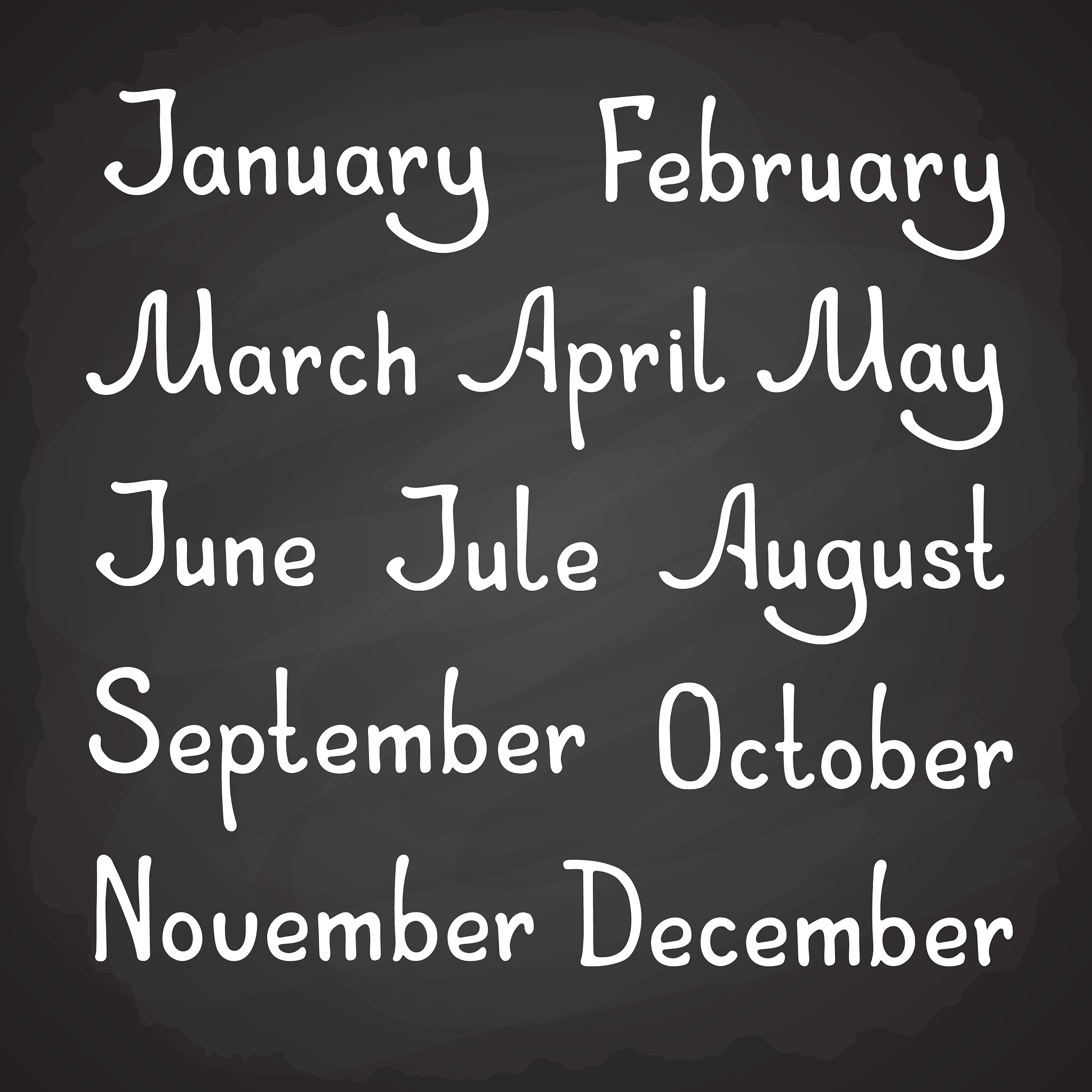 hand drawn lettering lettering calendar months