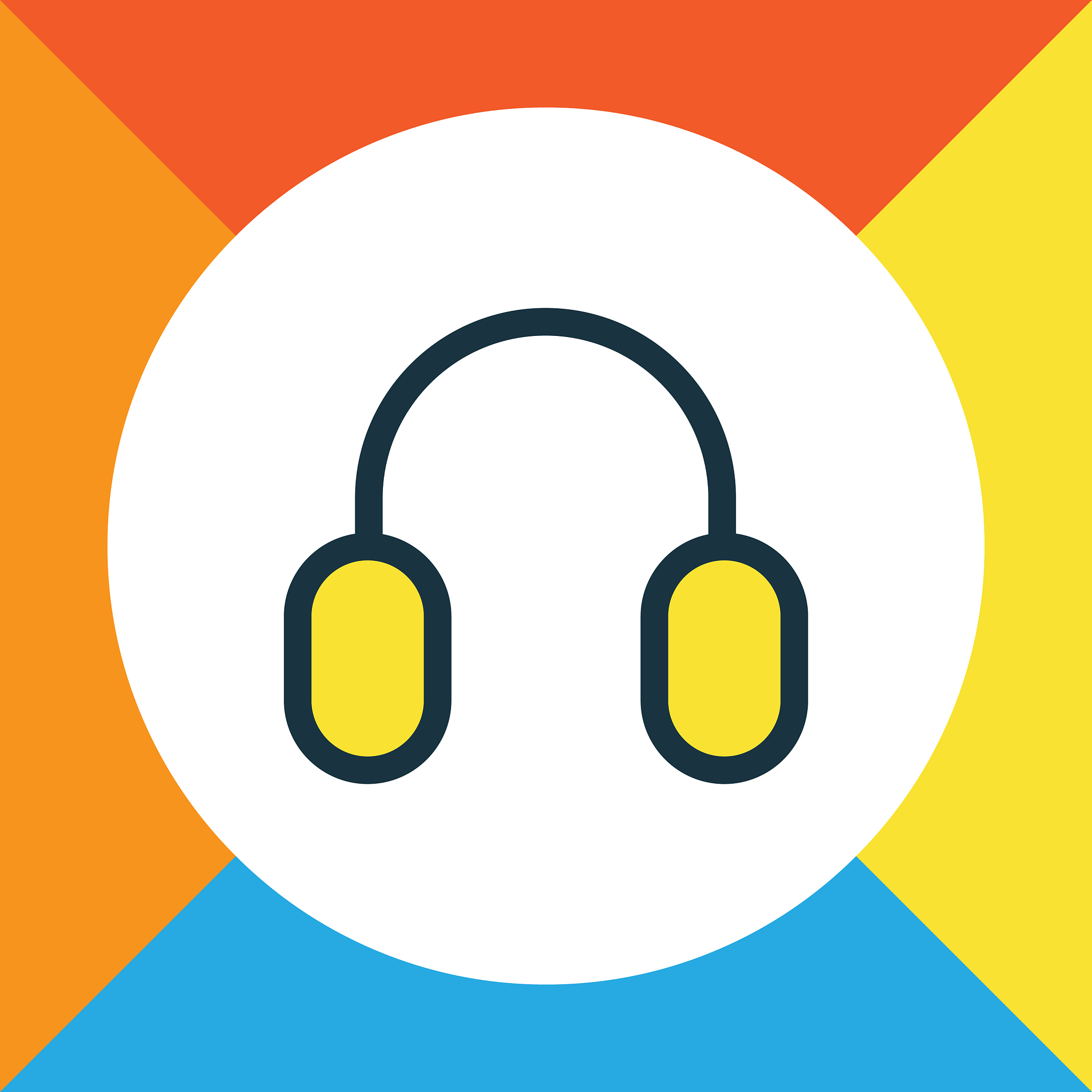 headphone colorful outline symbol premium quality