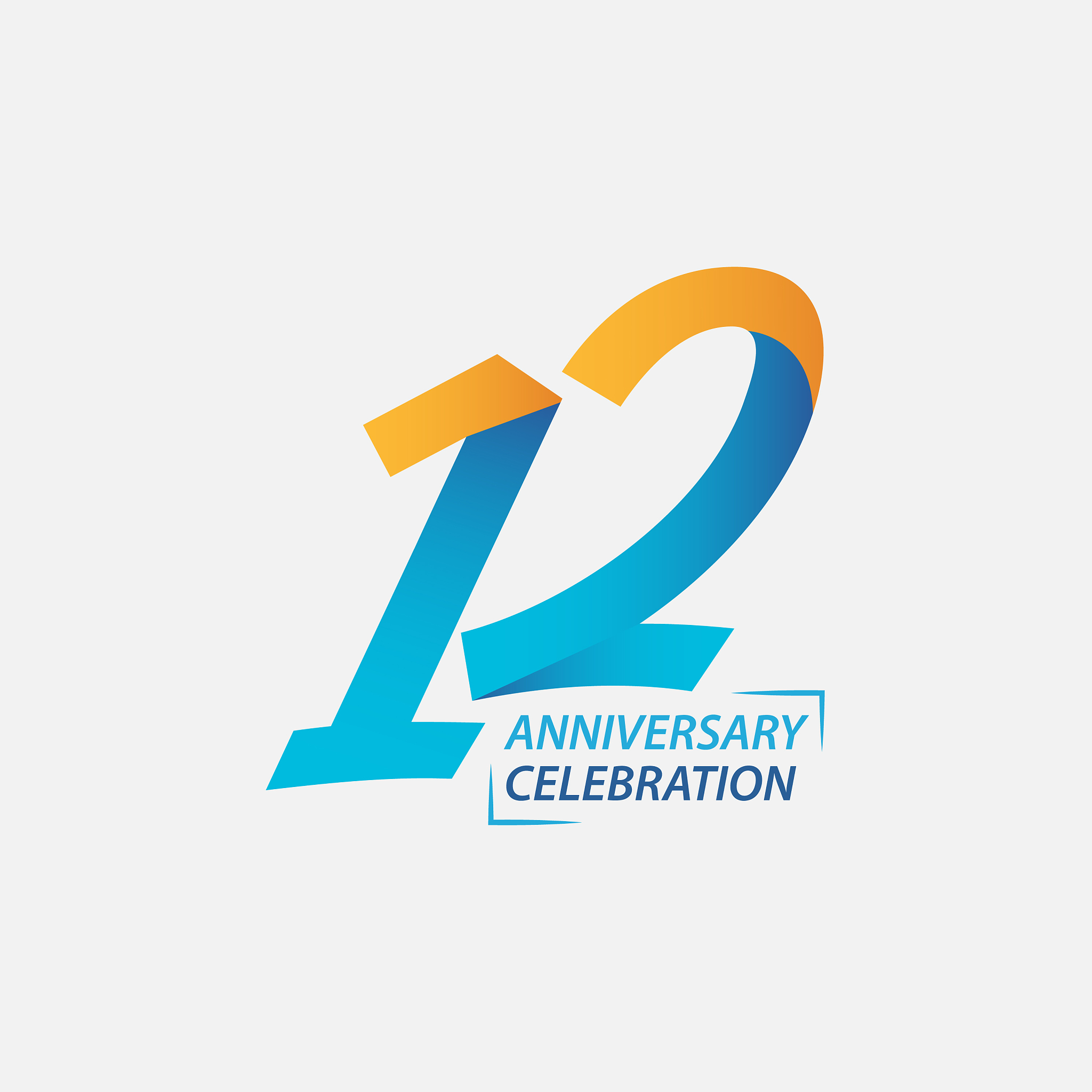 12 year anniversary celebration template design