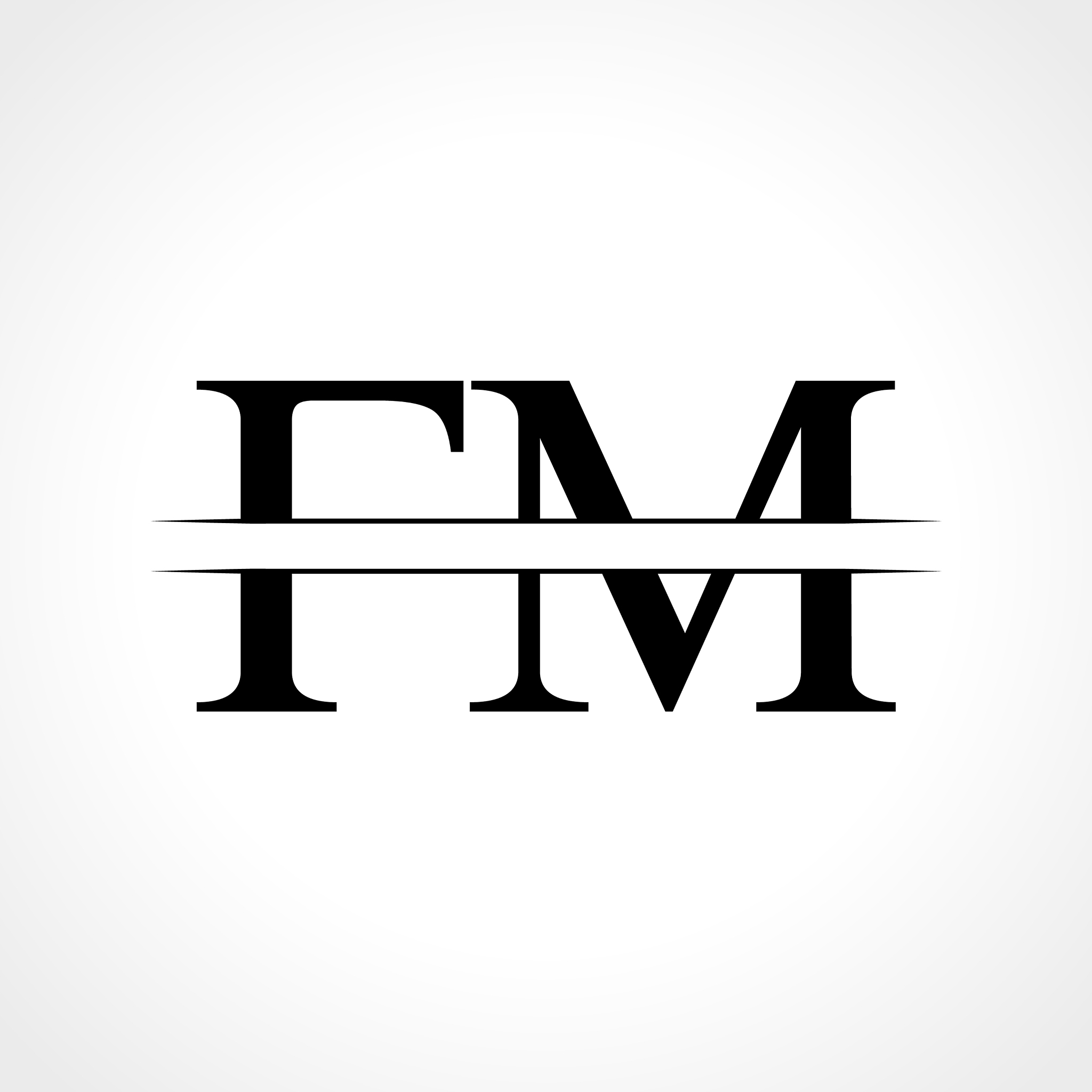fm letter type logo design template abstract