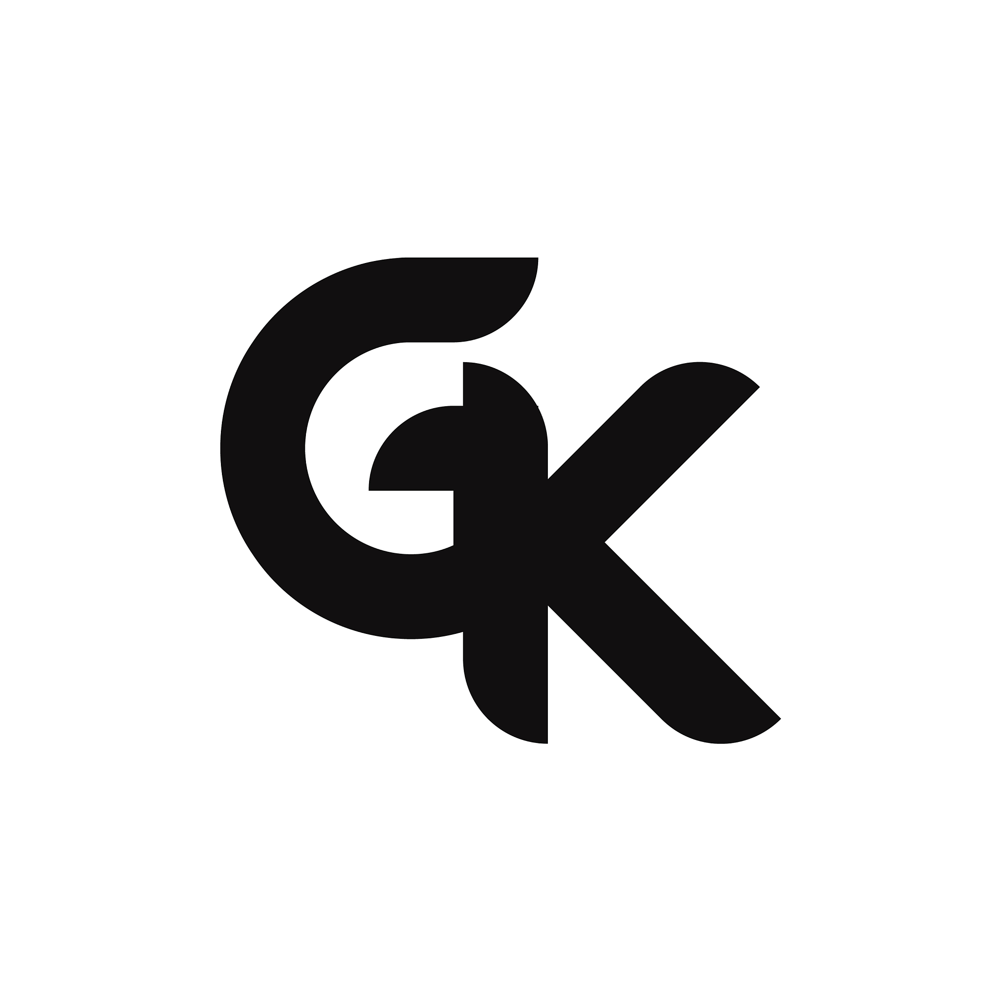 kg letter logo design with simple style