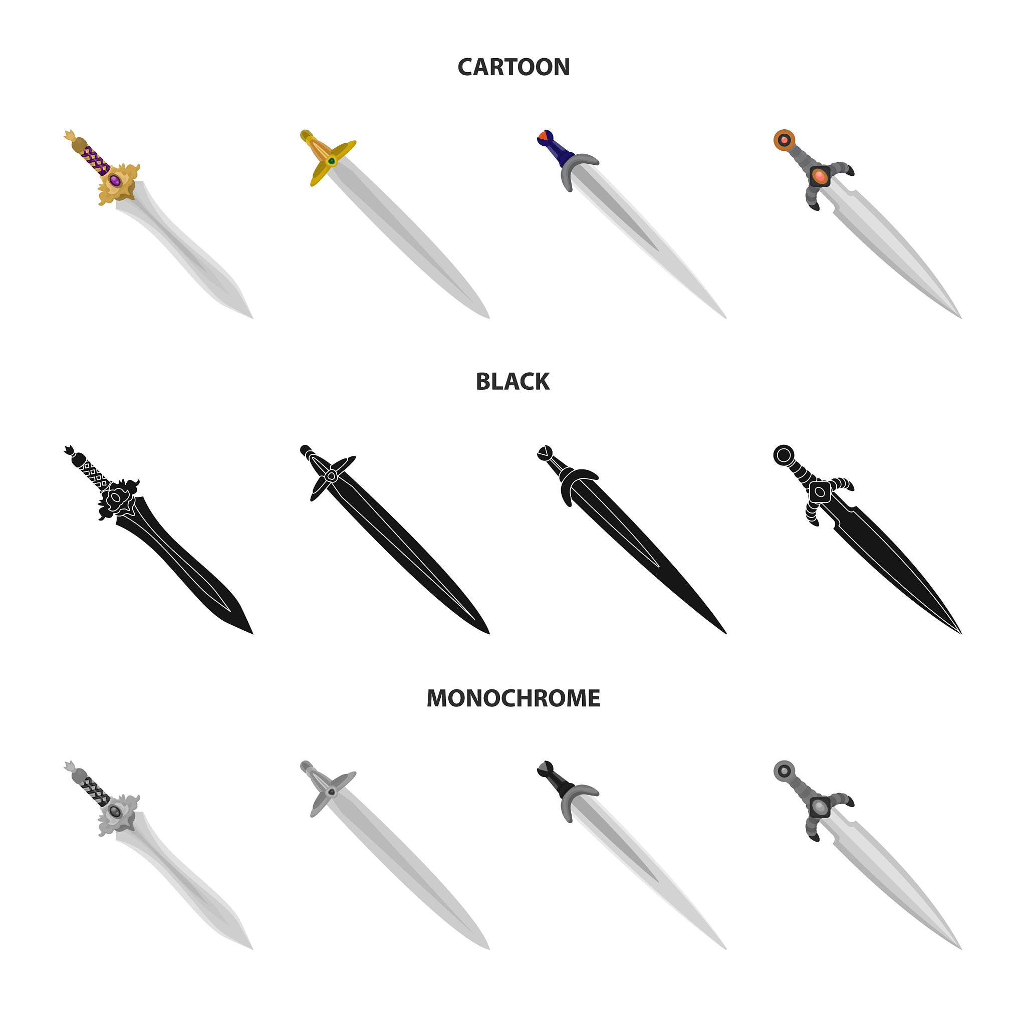isolated object of game and armor sign set of