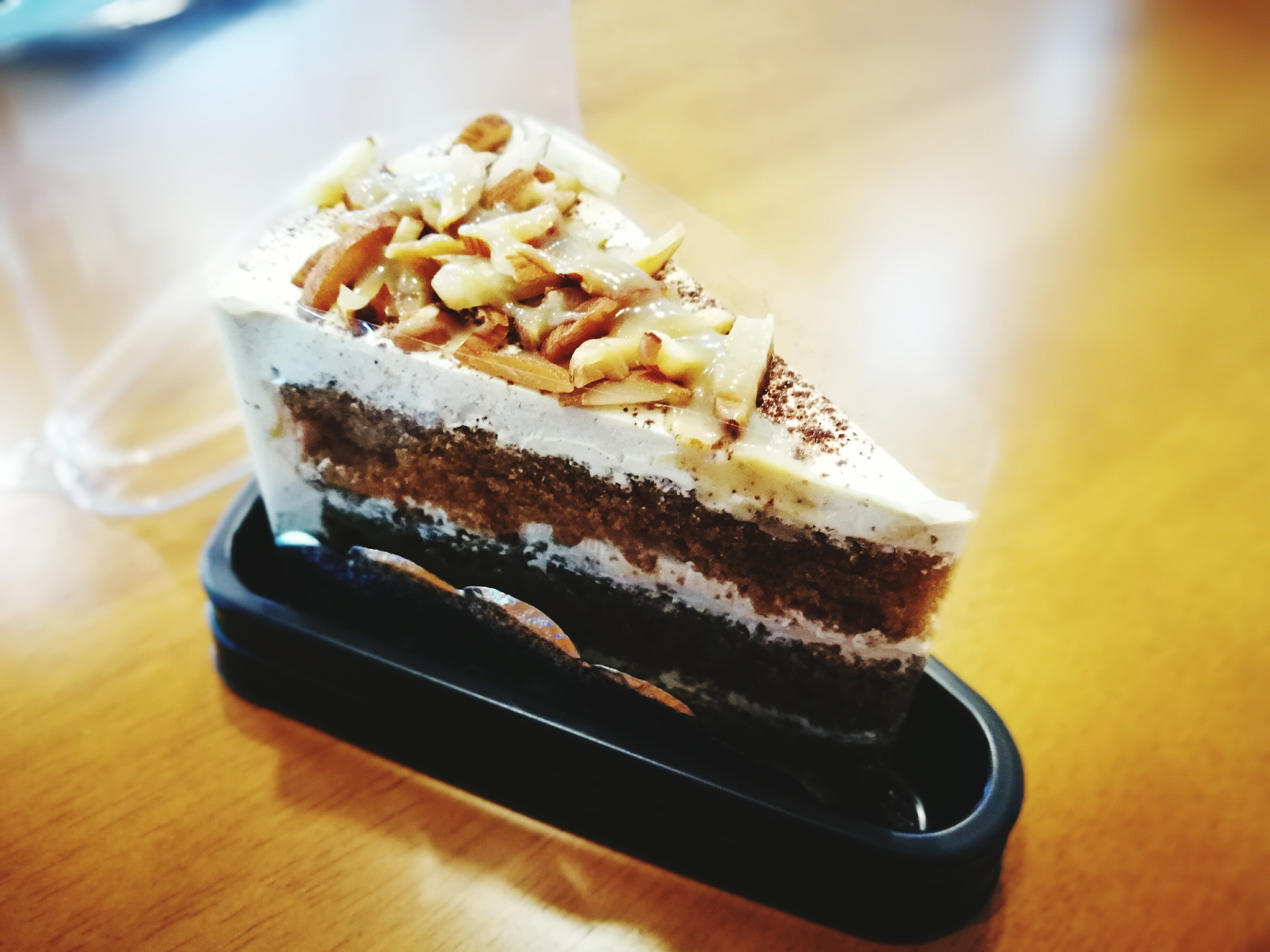 cake on wooden table