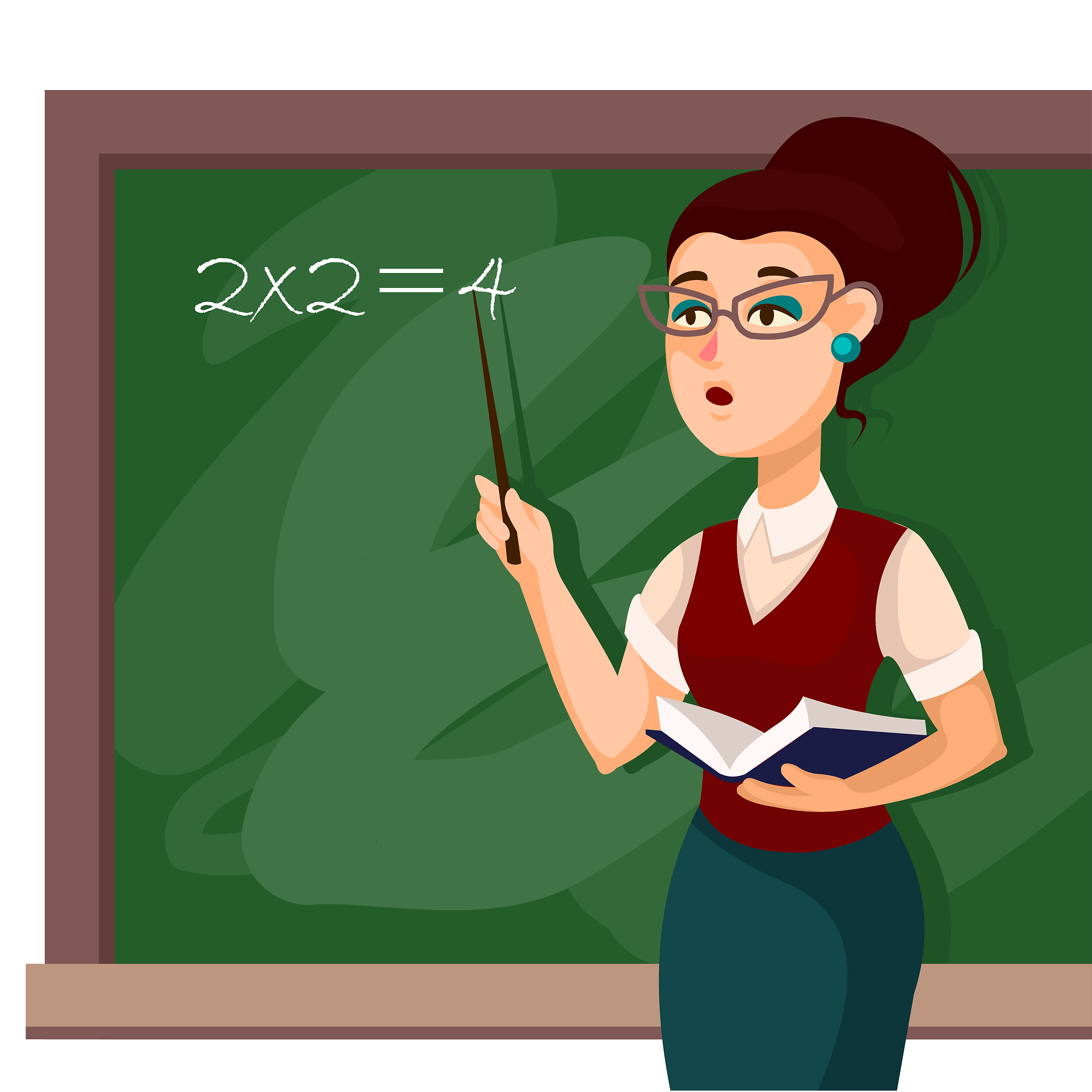 cartoon color character person female teacher professor concept.