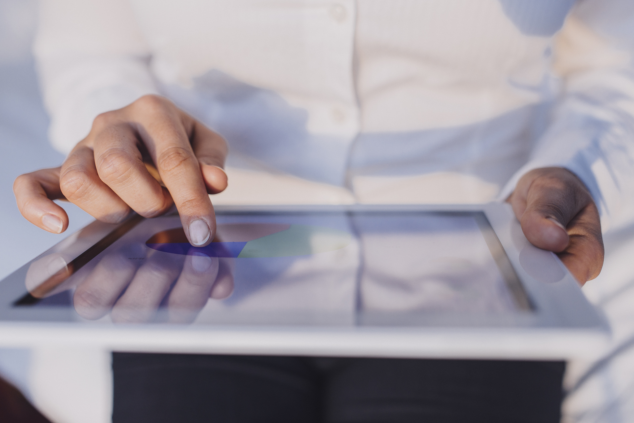 businesswoman using tablet pc.