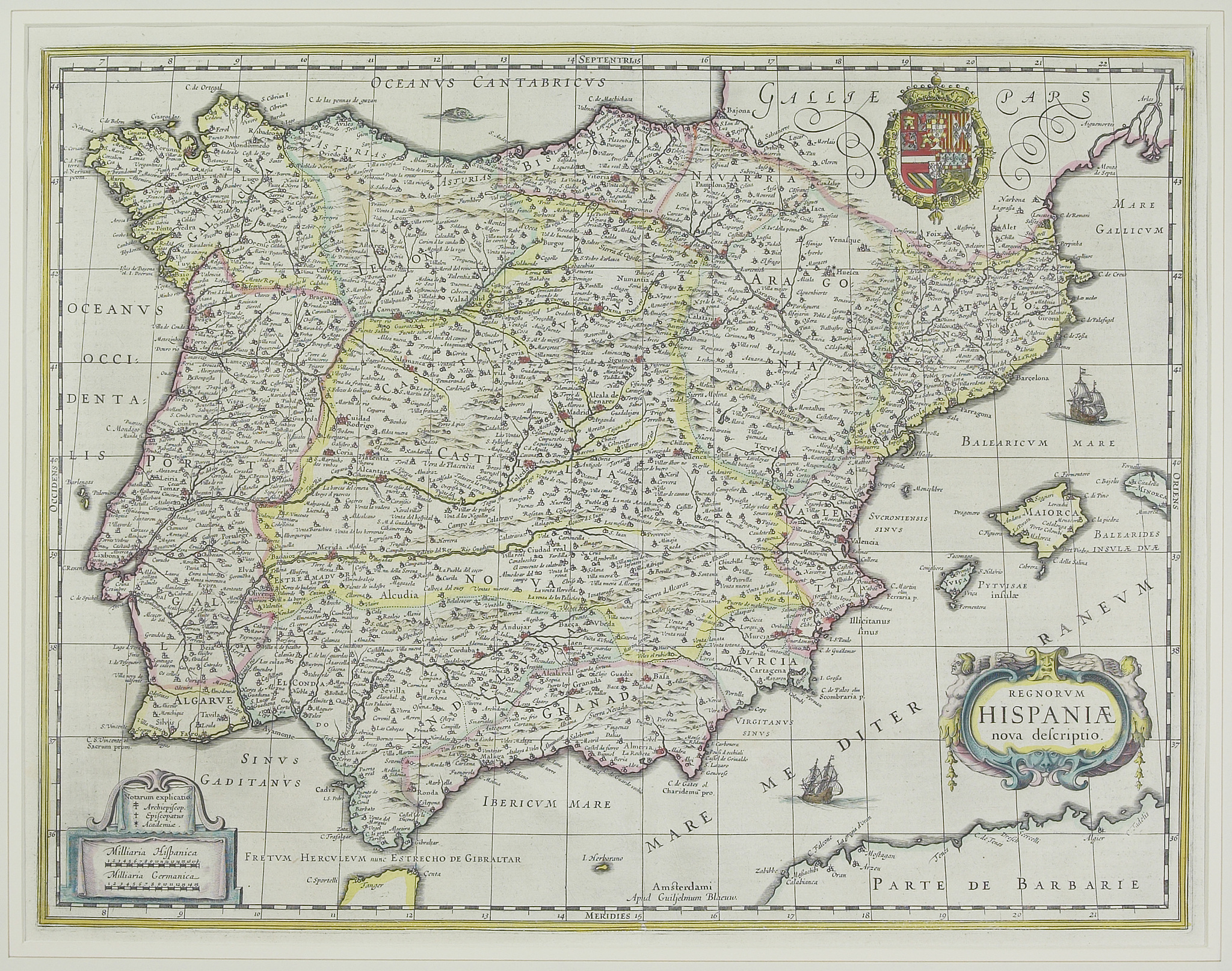 antique map of present day spain and portugal