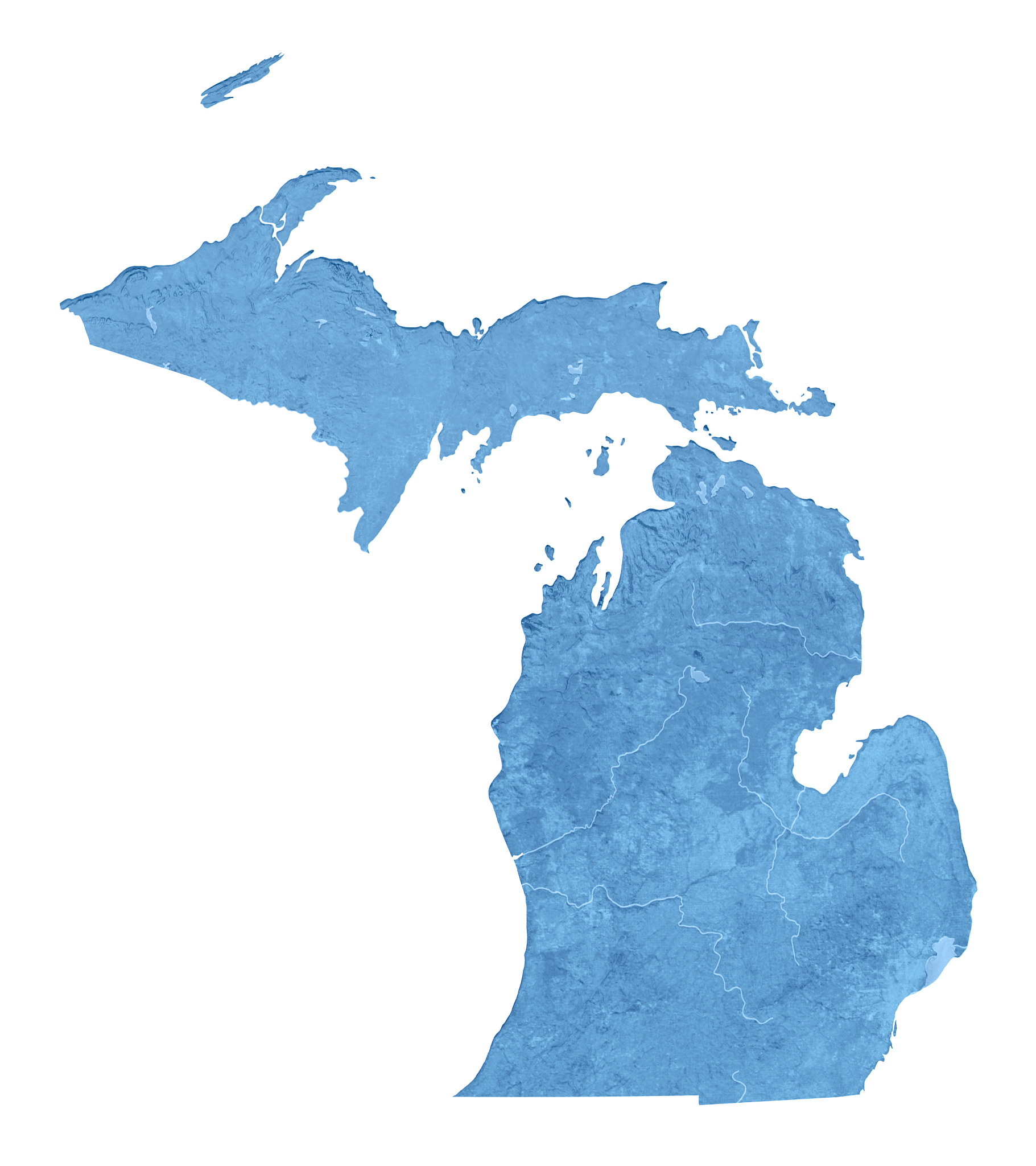 michigan topographic map isolated