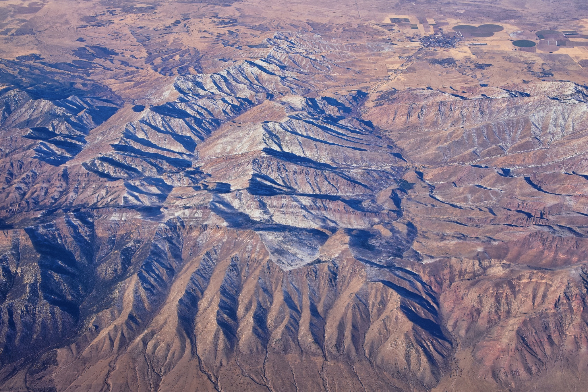 aerial view of arid landscape