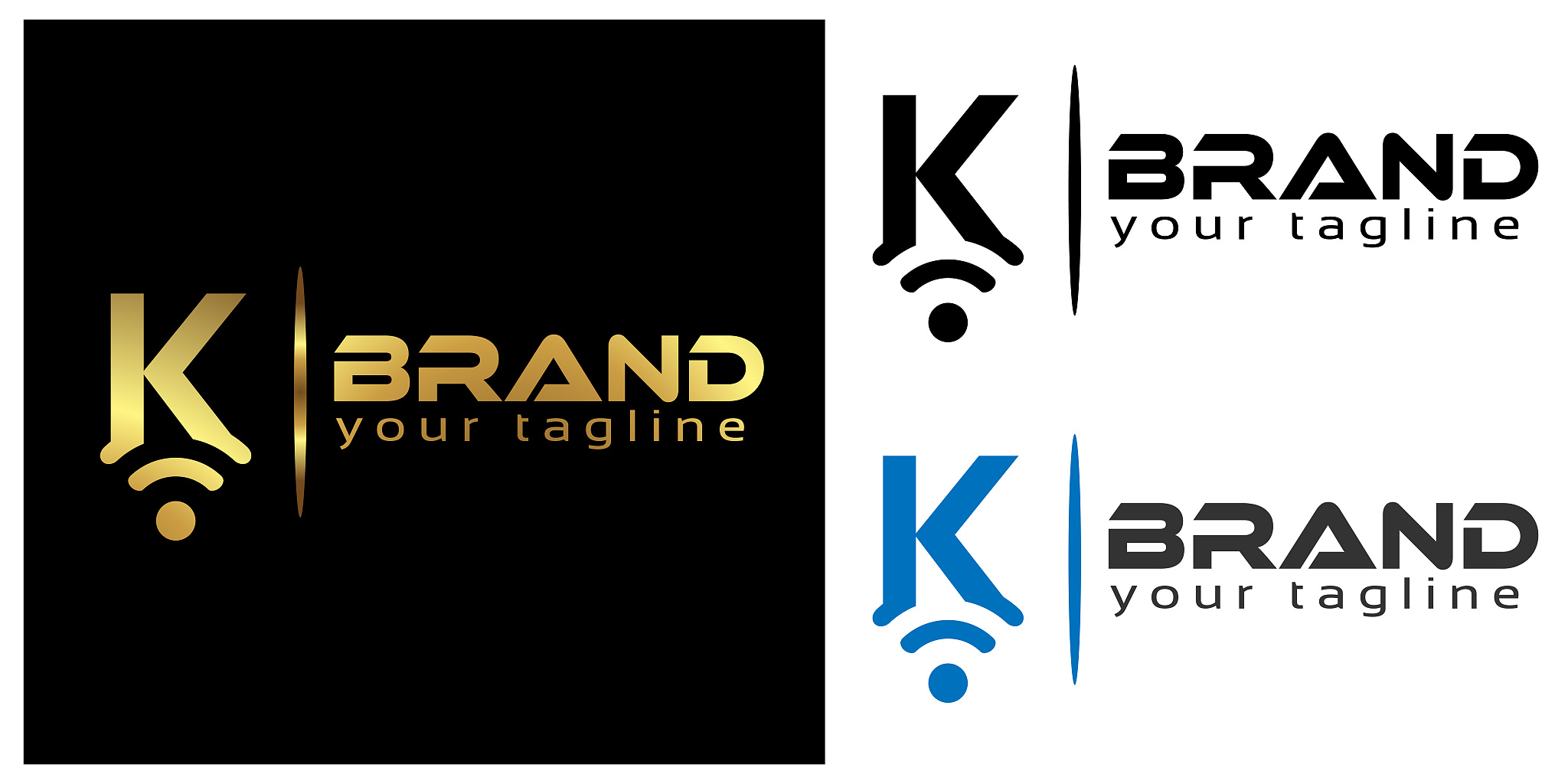k online logo template, stock logo template.