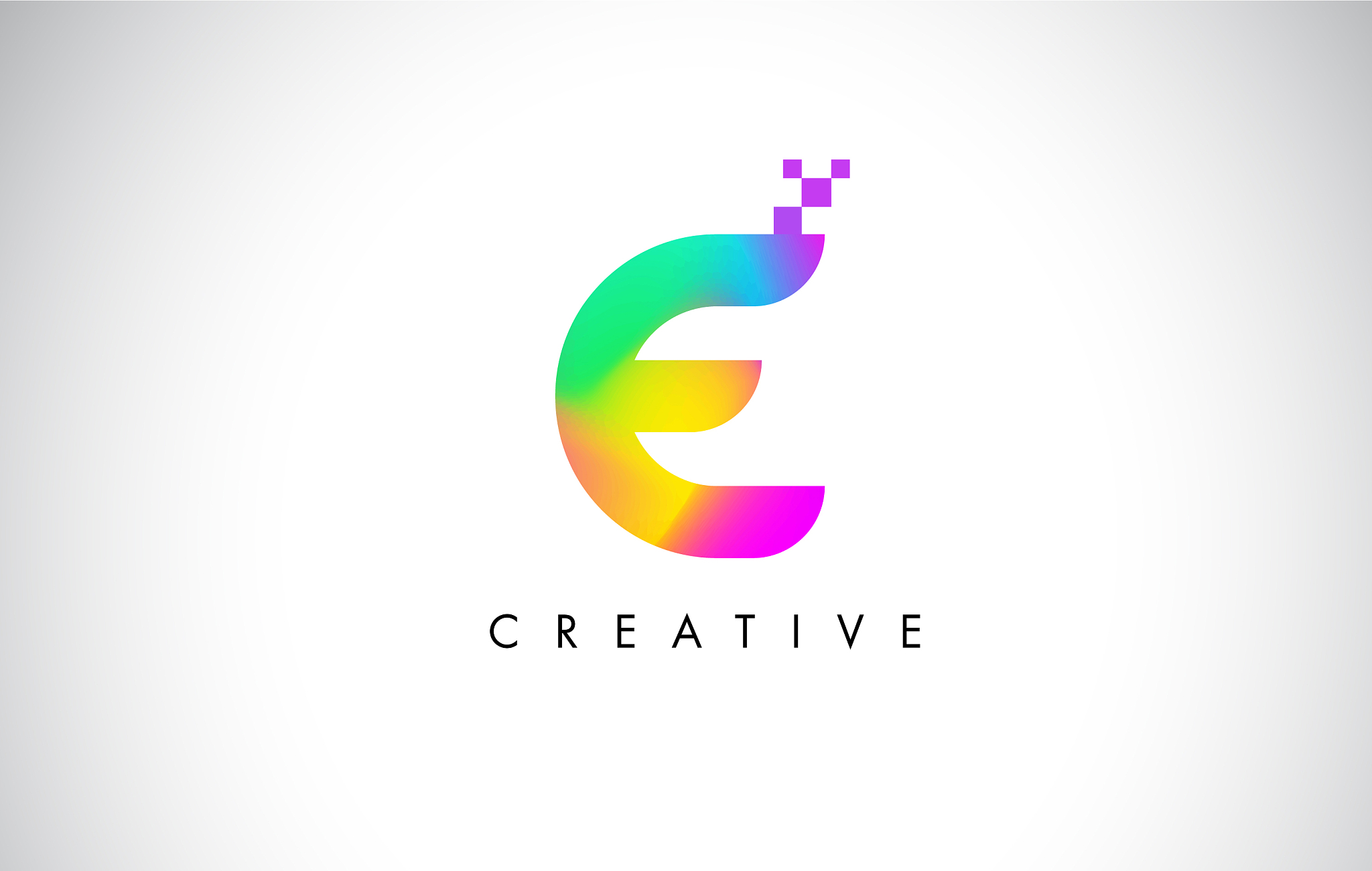 e colorful logo letter design creative rainbow