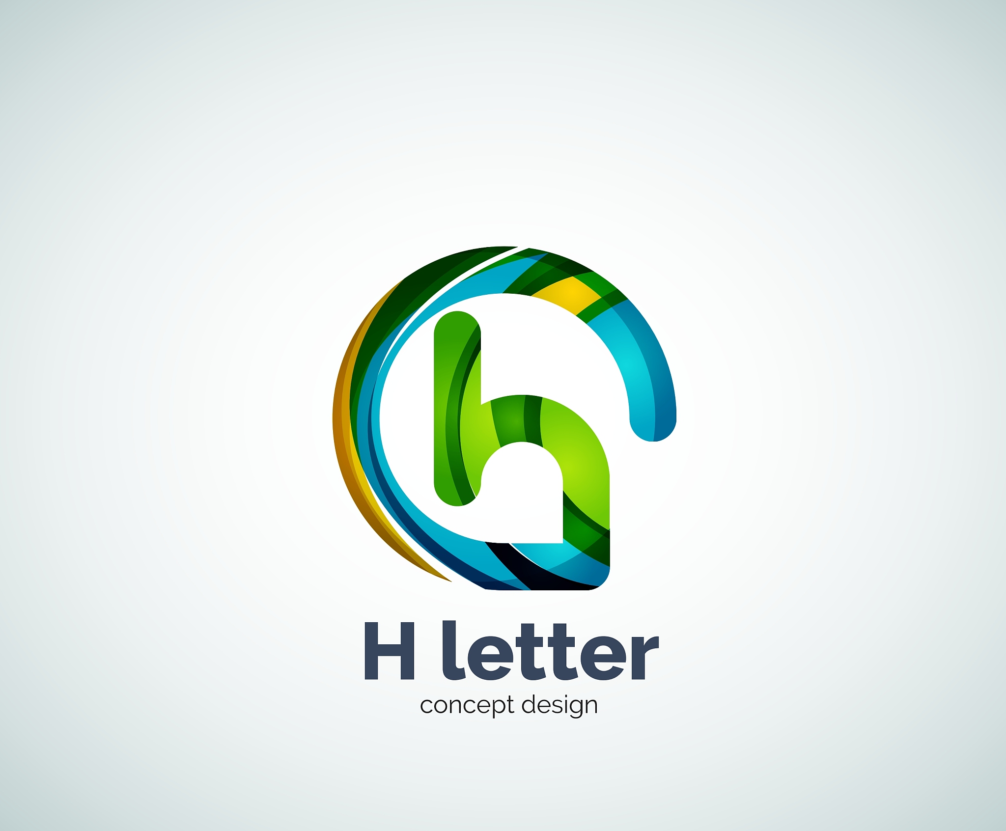 abstract h geometric letter logo template