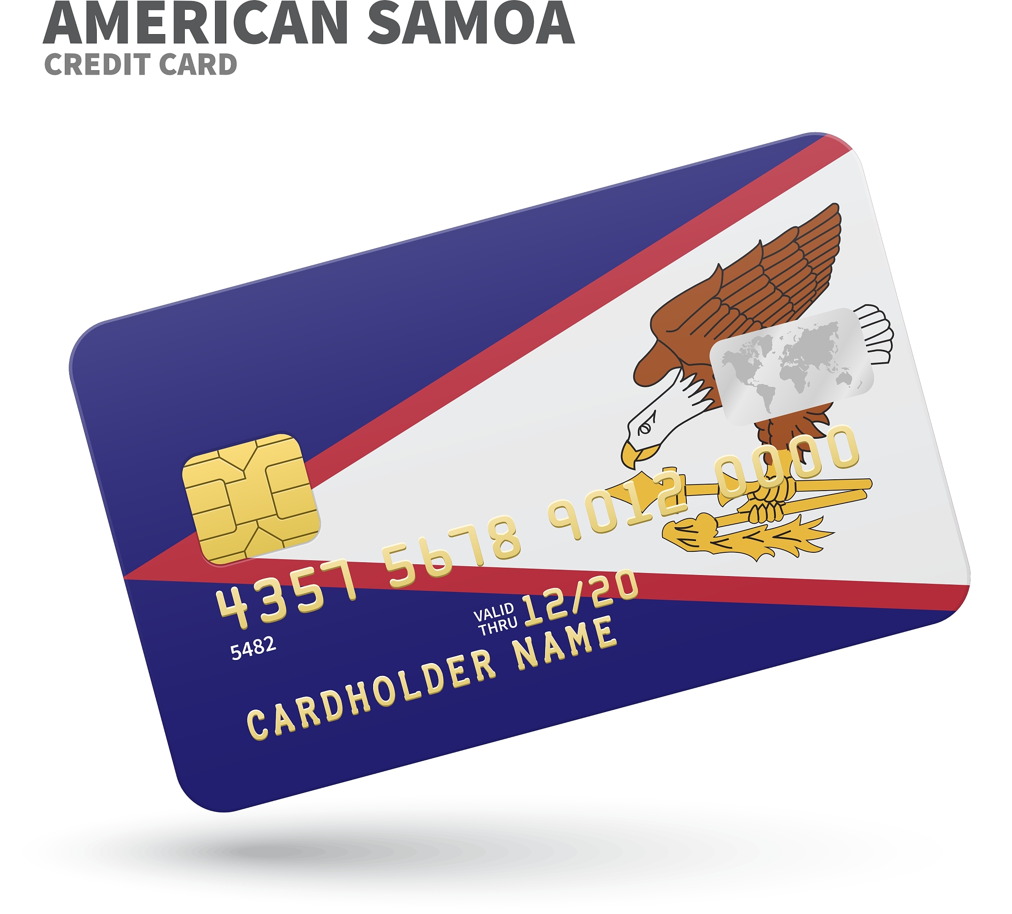 credit card with american samoa flag background