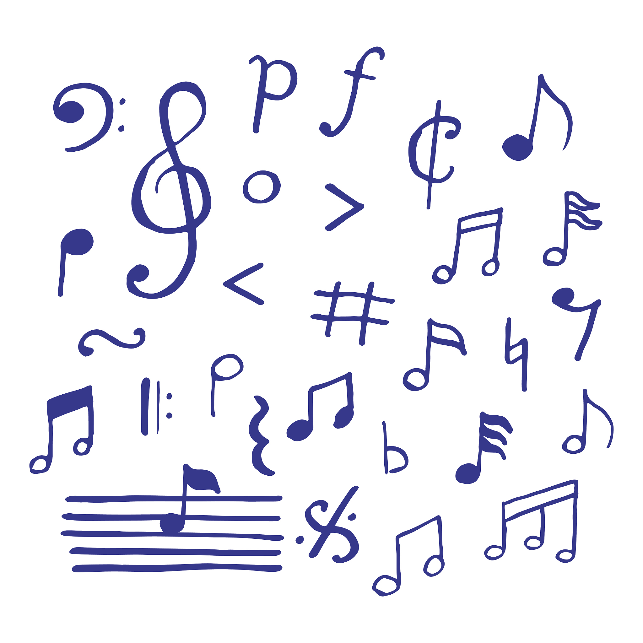 music notes doodle