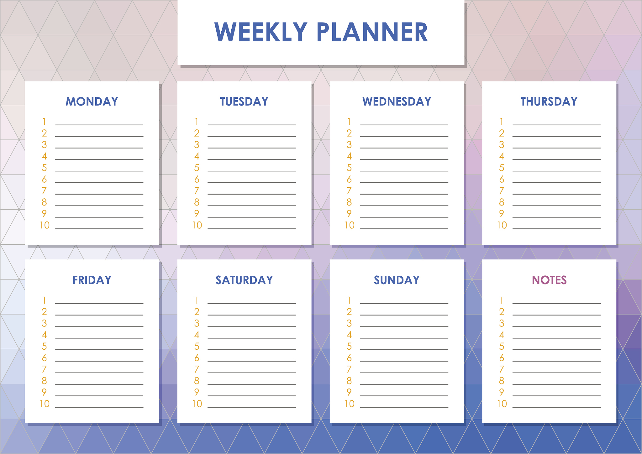 weekly planner design